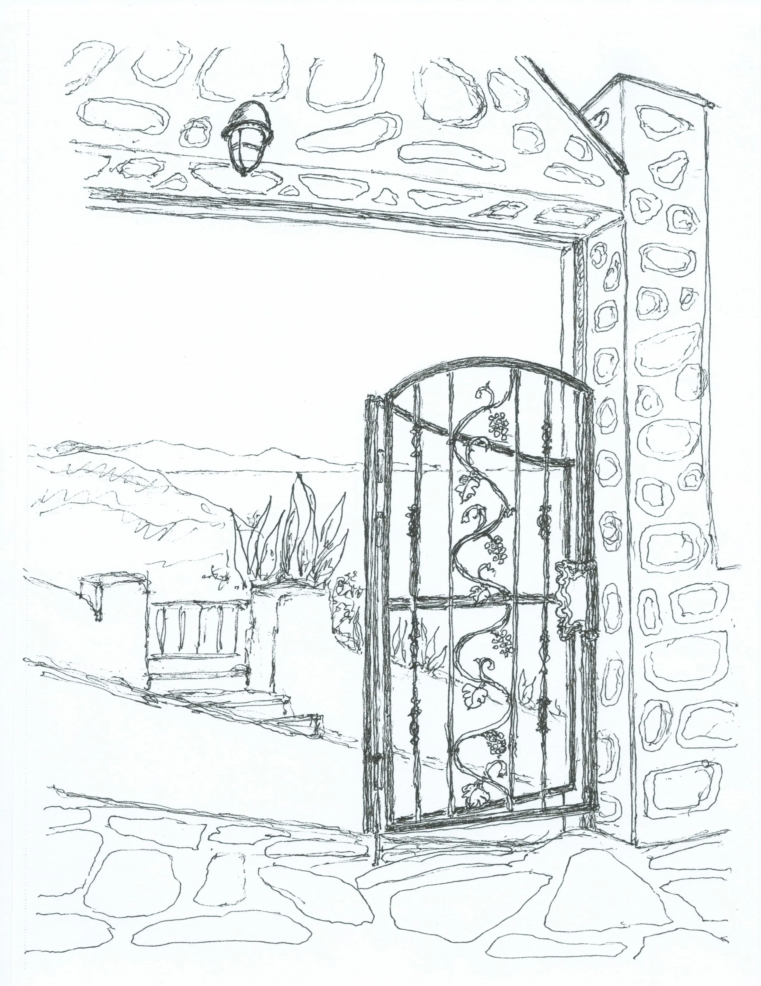 Mykonos Gr. Gate to Patio Cafe -11