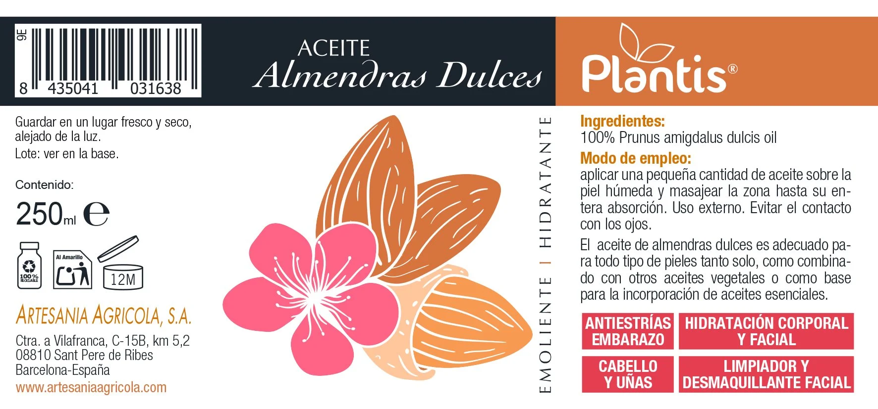 Aceite de almendras dulces Plantis 250 ML-eti.jpg