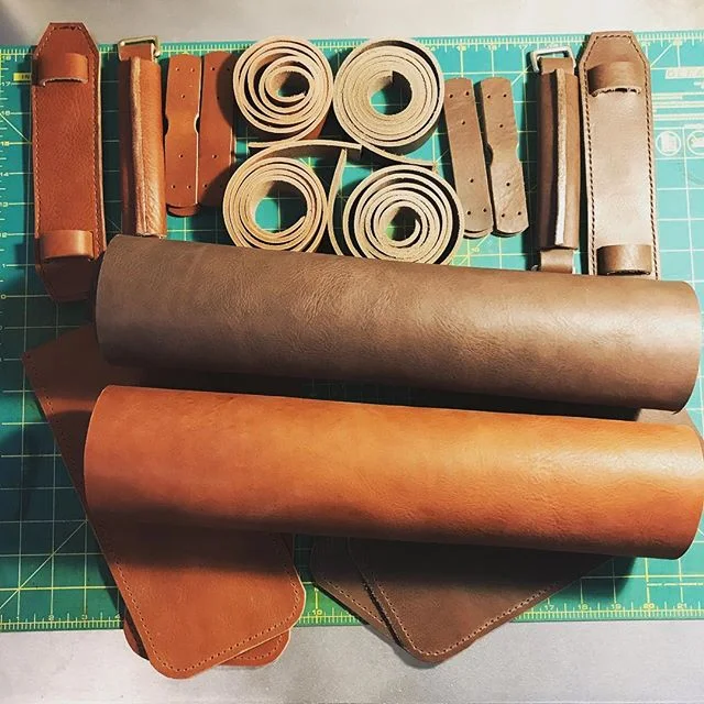 Two briefcase patterns prepped for assembly.