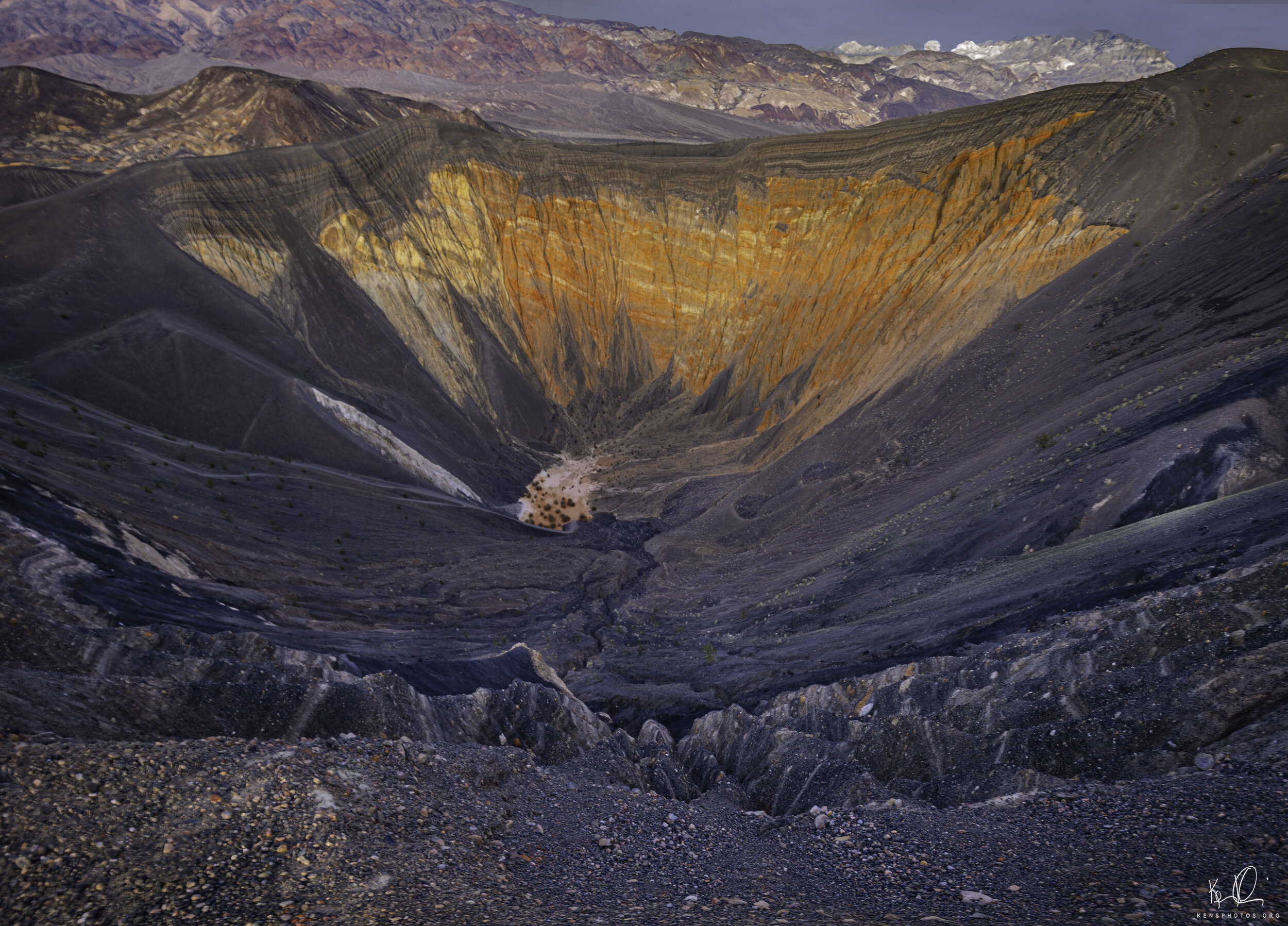 Death Valley, CA.  Volcano crater