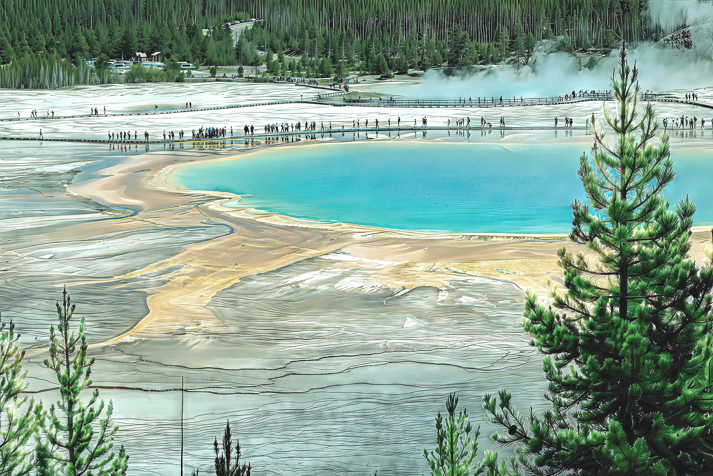 This is the Prismatic in Yellowstone.  I intended to photograph wildife but this scene was too good to pass up.  