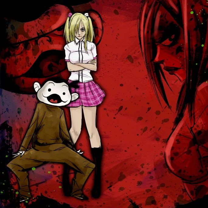 Official Psychocide artwork: Crazy Janet and Monkey