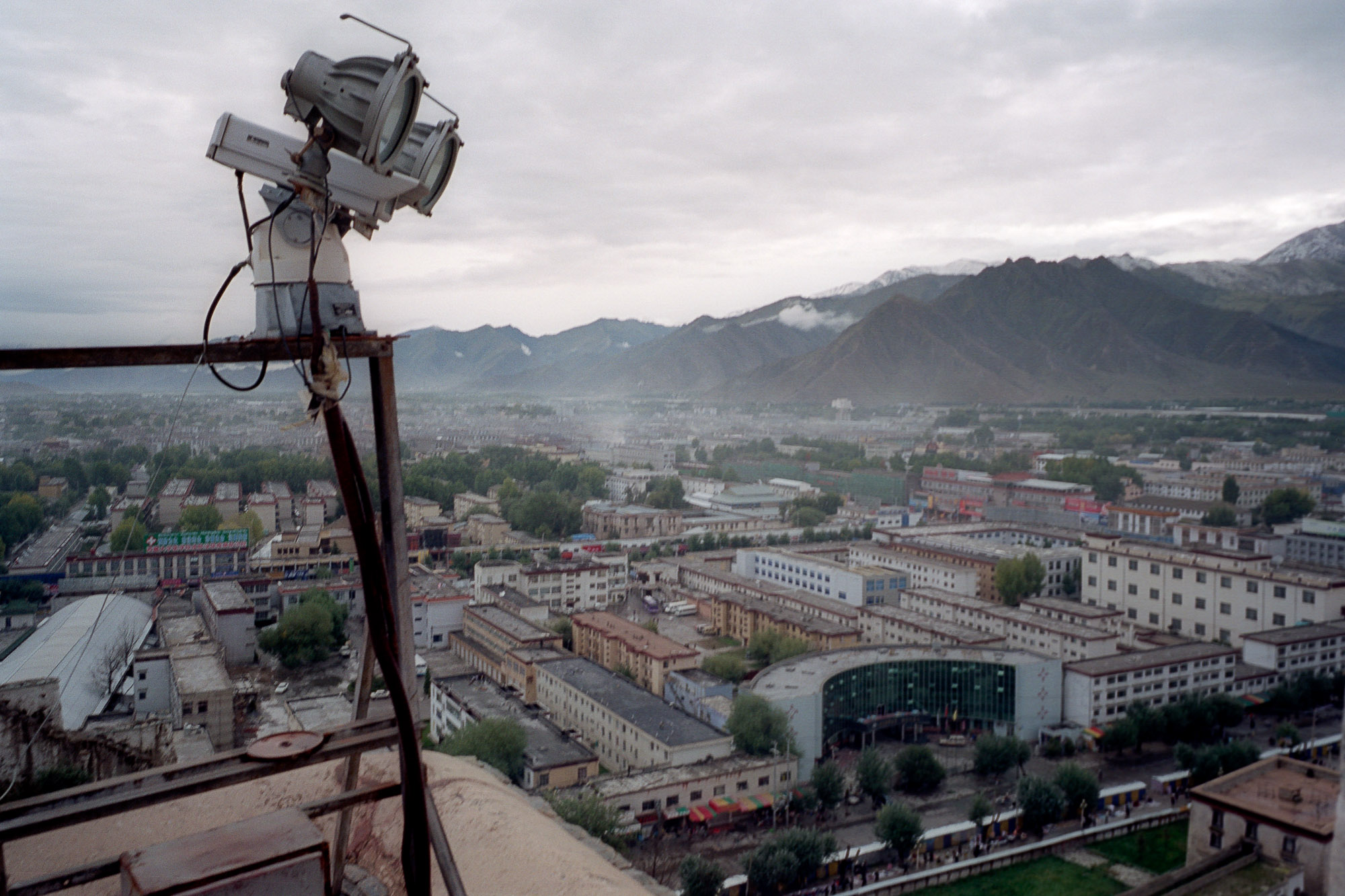 A CCTV camera watching over Lhasa from the Potala Palace