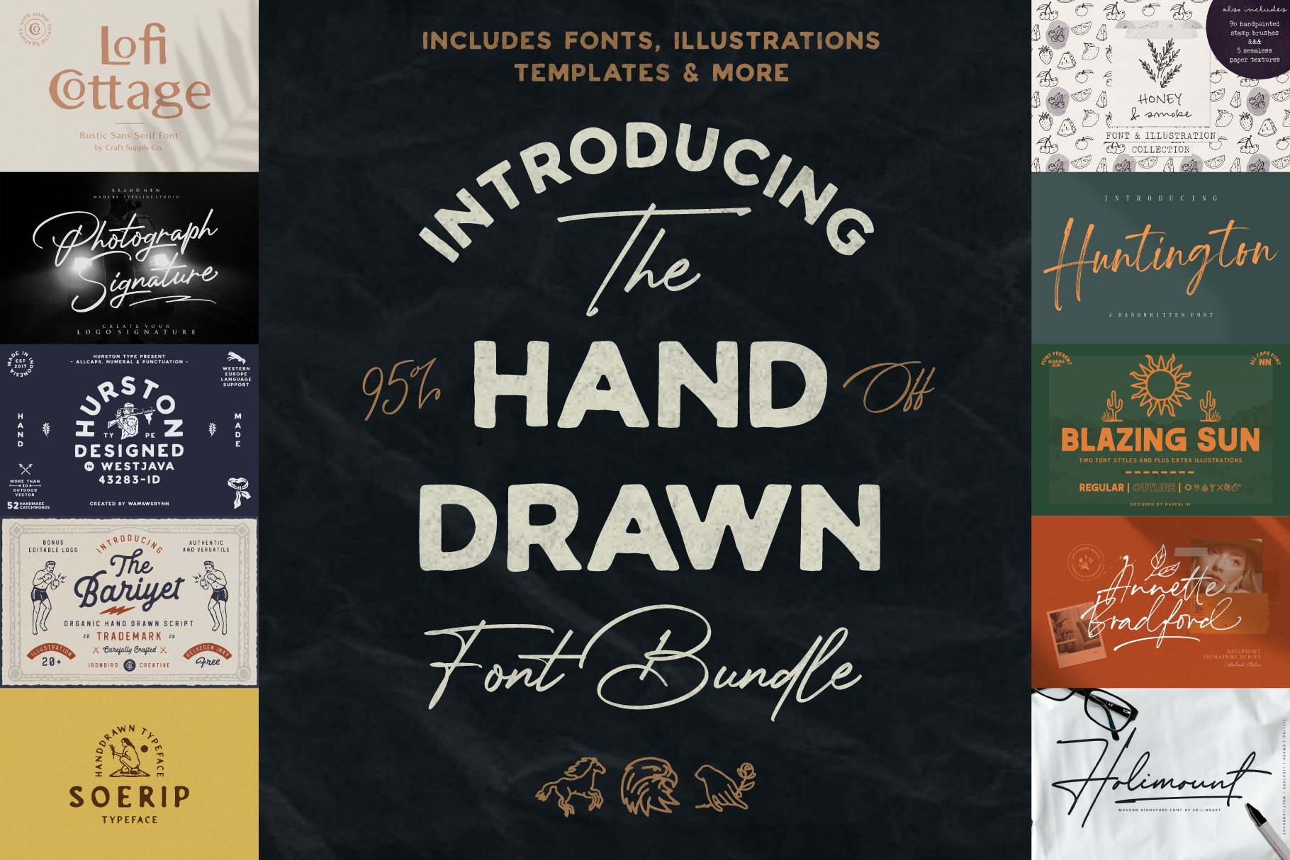 The Hand Drawn Font Bundle