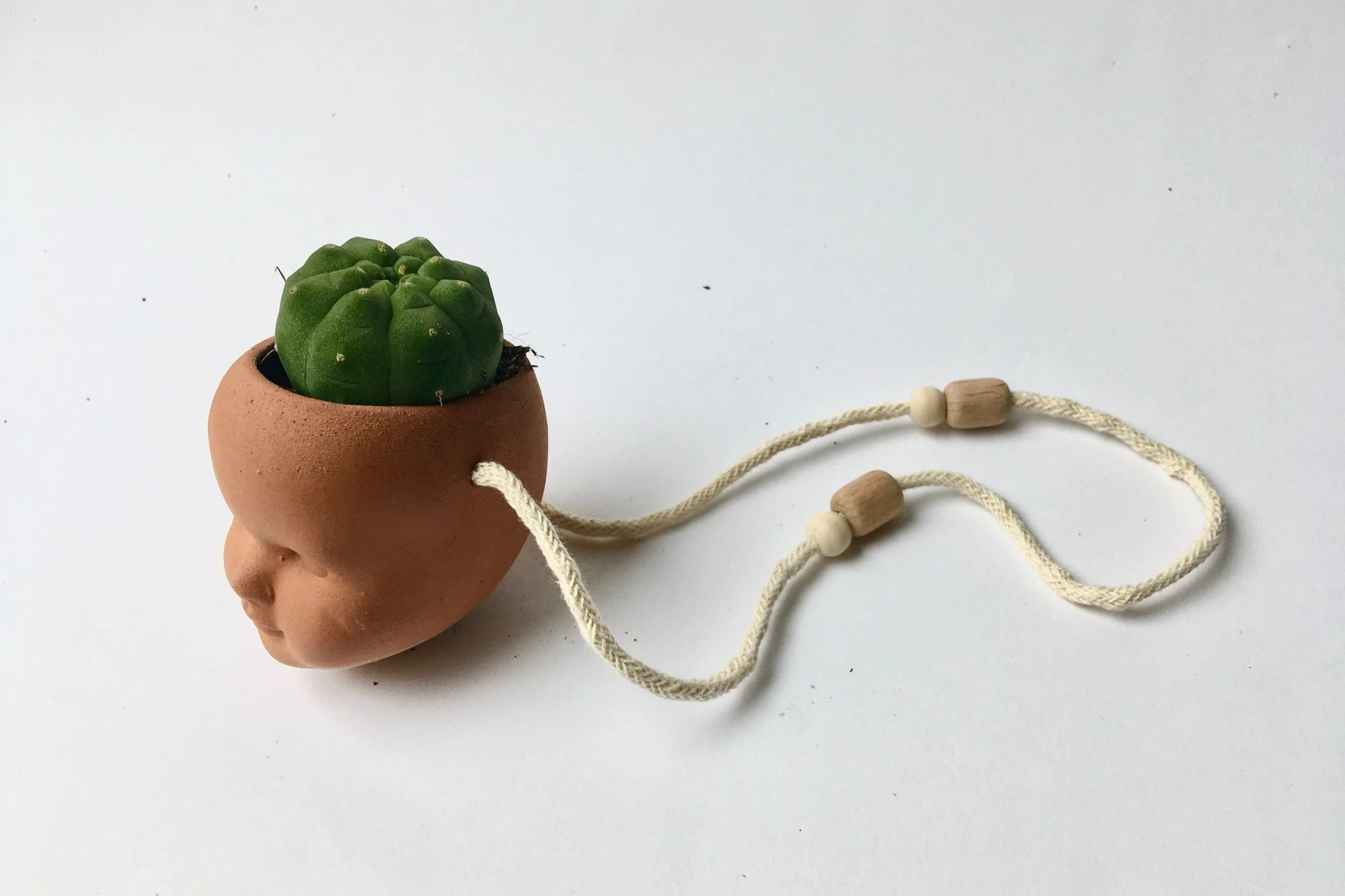 Terracotta Face Planter Plant Pot - Hanging Planter - Handmade Ceramics by Studio Janneke in London