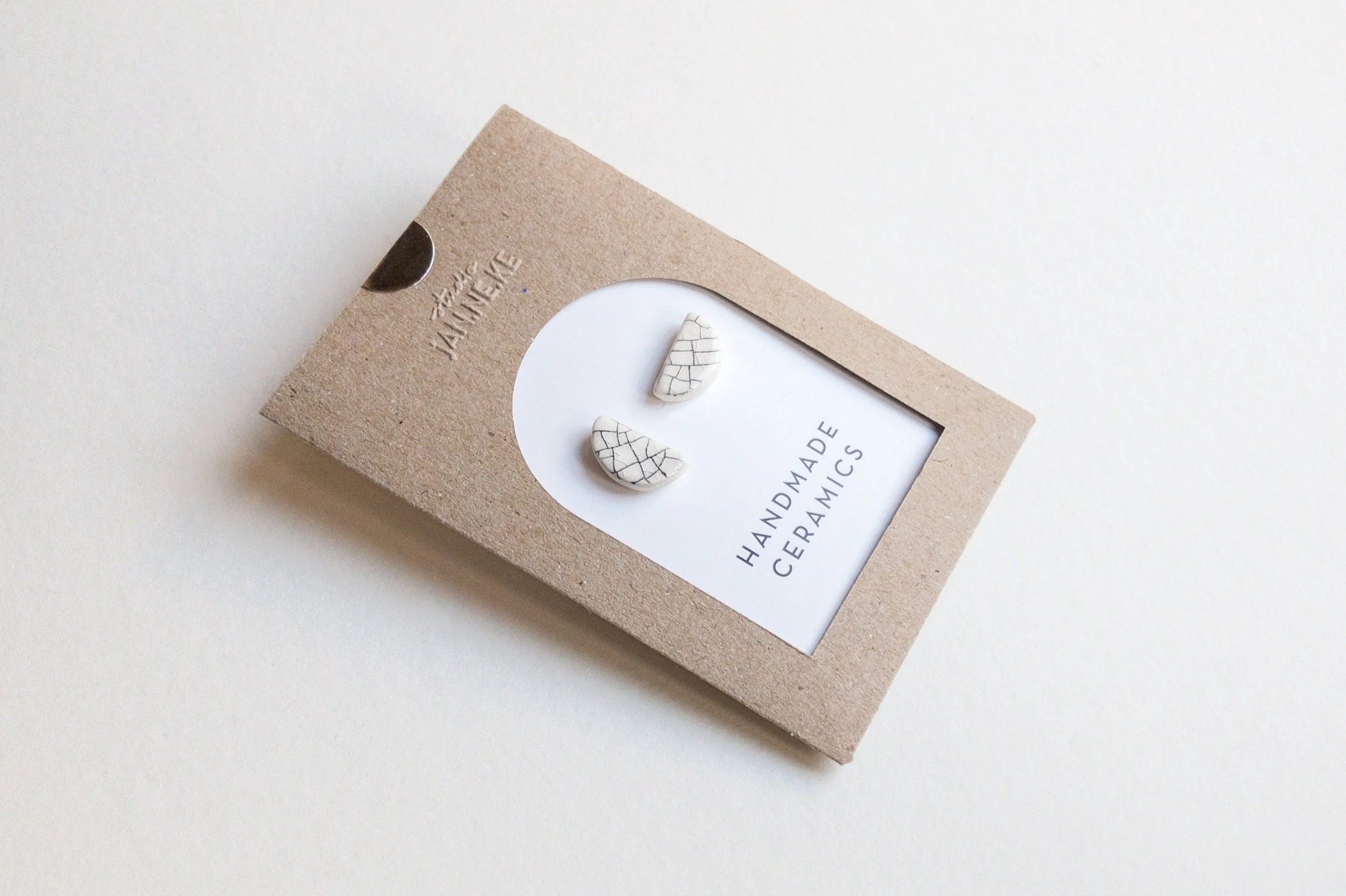 SMILE set of two - Ear studs Earrings - Ceramic Jewellery - Handmade Ceramics by Studio Janneke in London
