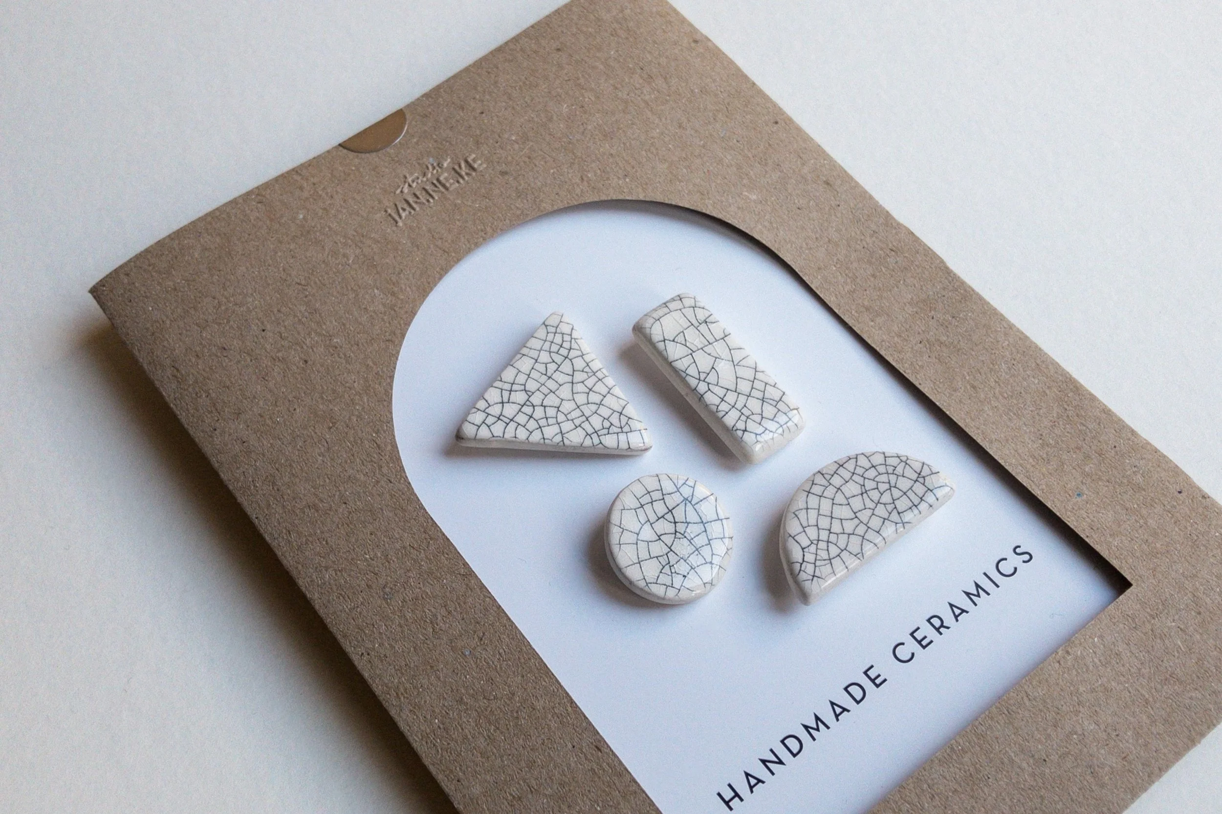 TANGRAM set of four - Pins - Ceramic Jewellery - Handmade Ceramics by Studio Janneke in London