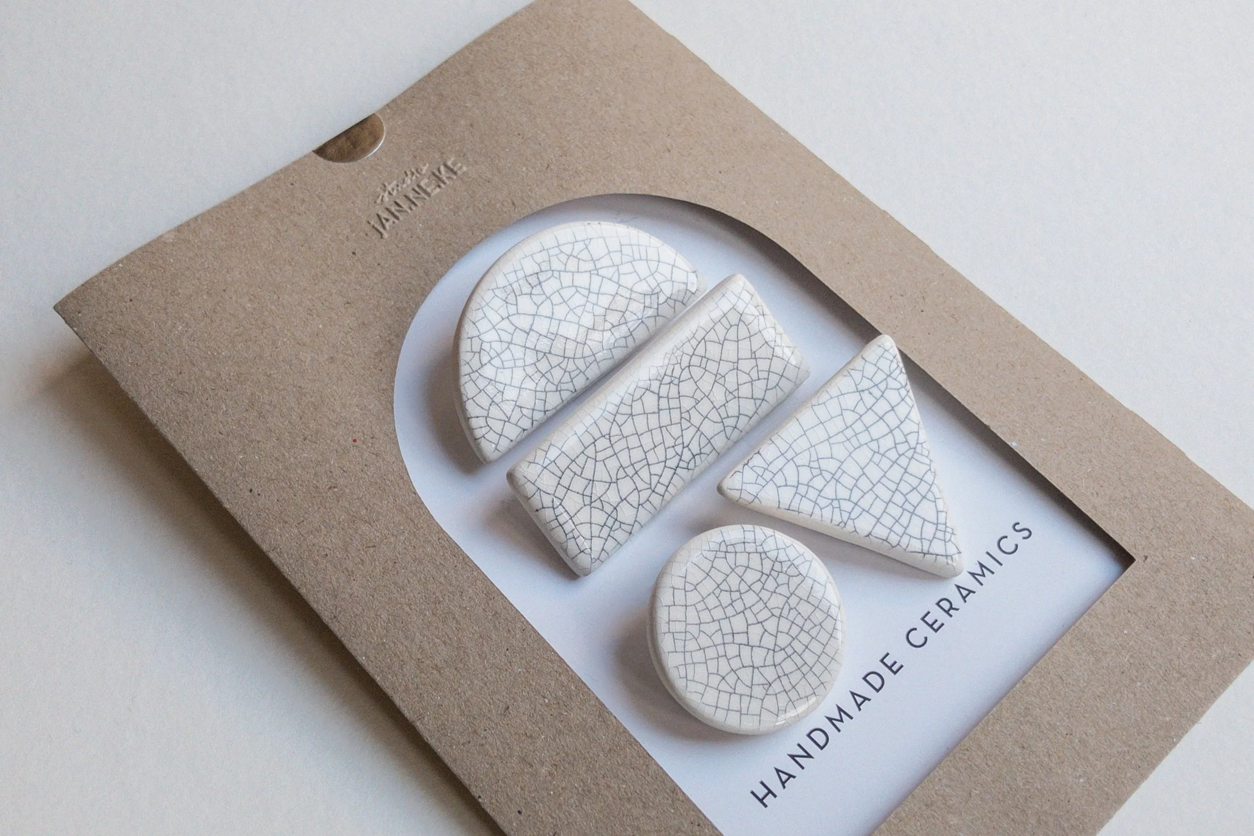 TANGRAM set of four - Brooches - Ceramic Jewellery - Handmade Ceramics by Studio Janneke in London