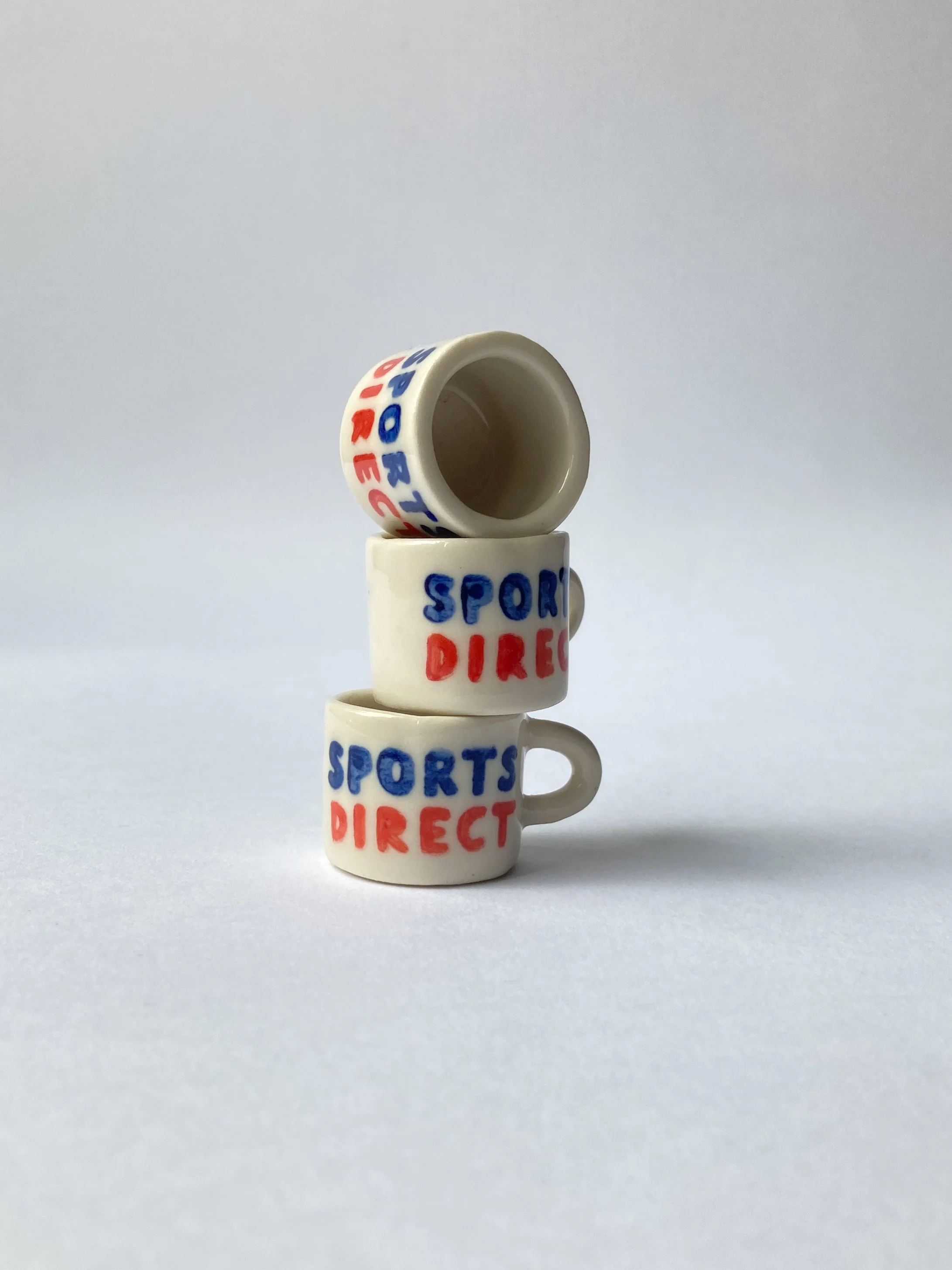 miniature tiny Sports Direct mug - handmade ceramic miniature - Studio Janneke Ceramics London