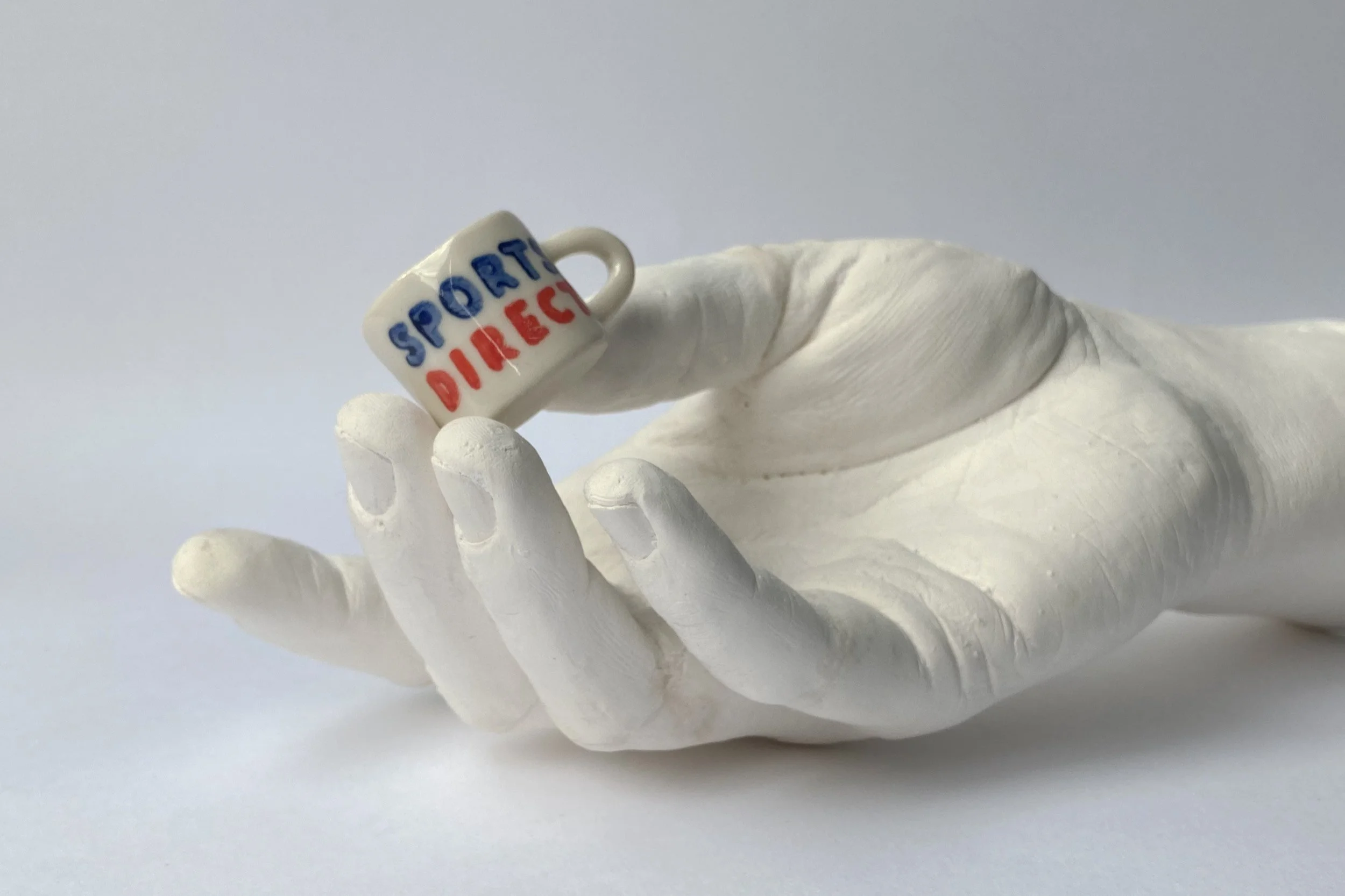 miniature tiny Sports Direct mug - handmade ceramic miniature - Studio Janneke Ceramics London