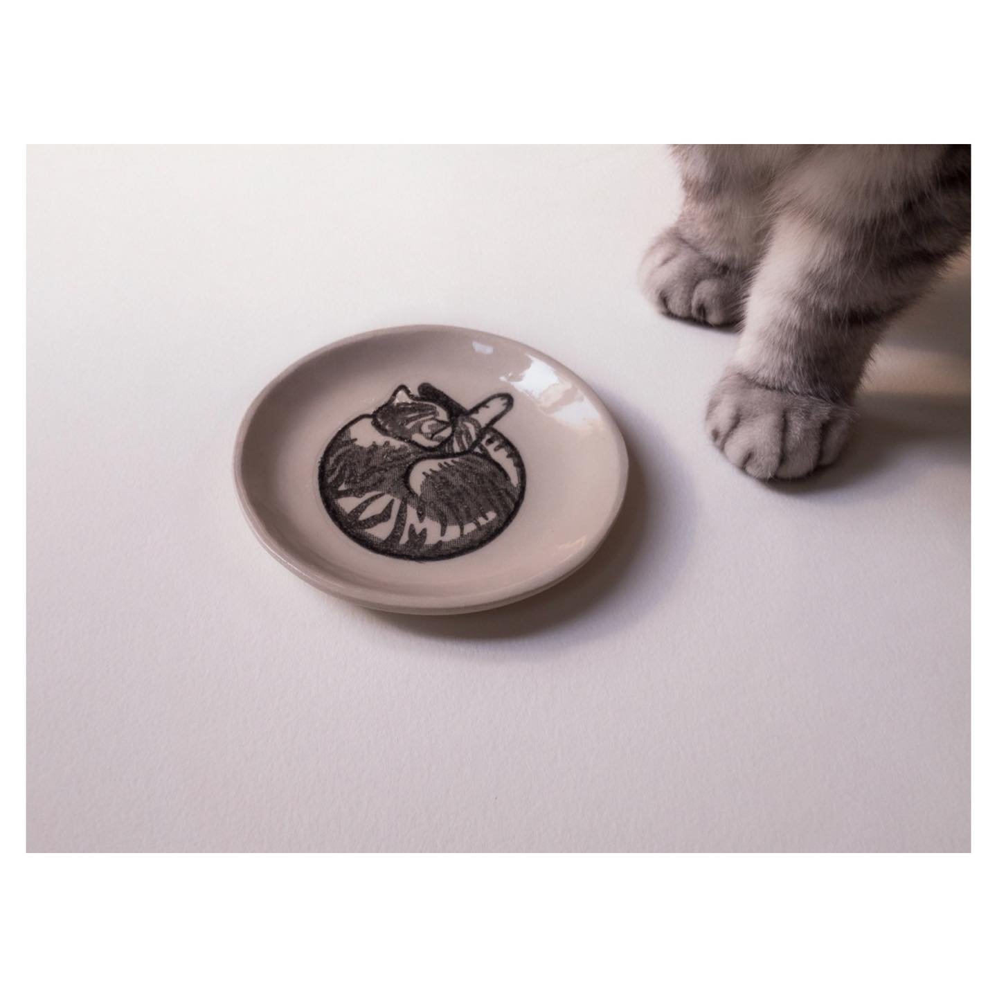 B R I E . M E R C H .

My cat has her own merch now!

A small handmade dish with a ceramic screenprint of my infamous studio assistant Brie the cat. Perfect to serve up Dreamies, use as a salt cellar or keep your house keys from getting lost.

I&rsqu