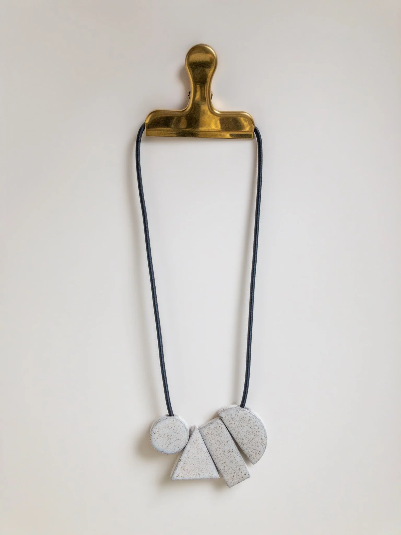 Geo Tangram Necklace - Mixed Material Geometric Minimalist Clay Necklace - Ceramic Jewellery - Handmade Ceramics by Studio Janneke in London