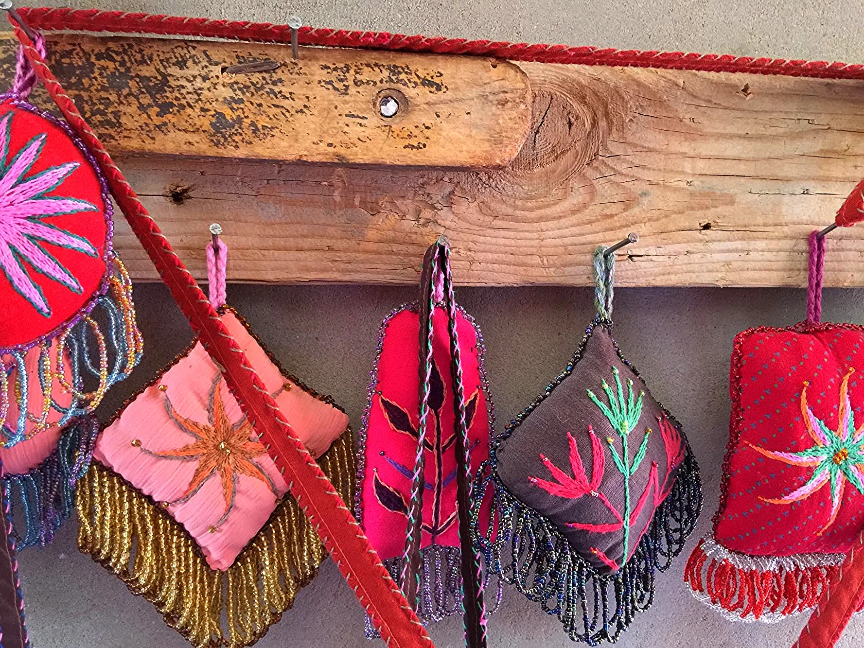 Bedouin beaded and embroidered pin cushions