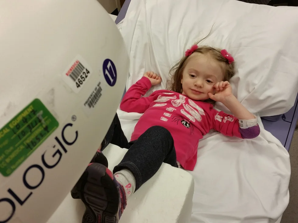 Brooke in the DEXA scan