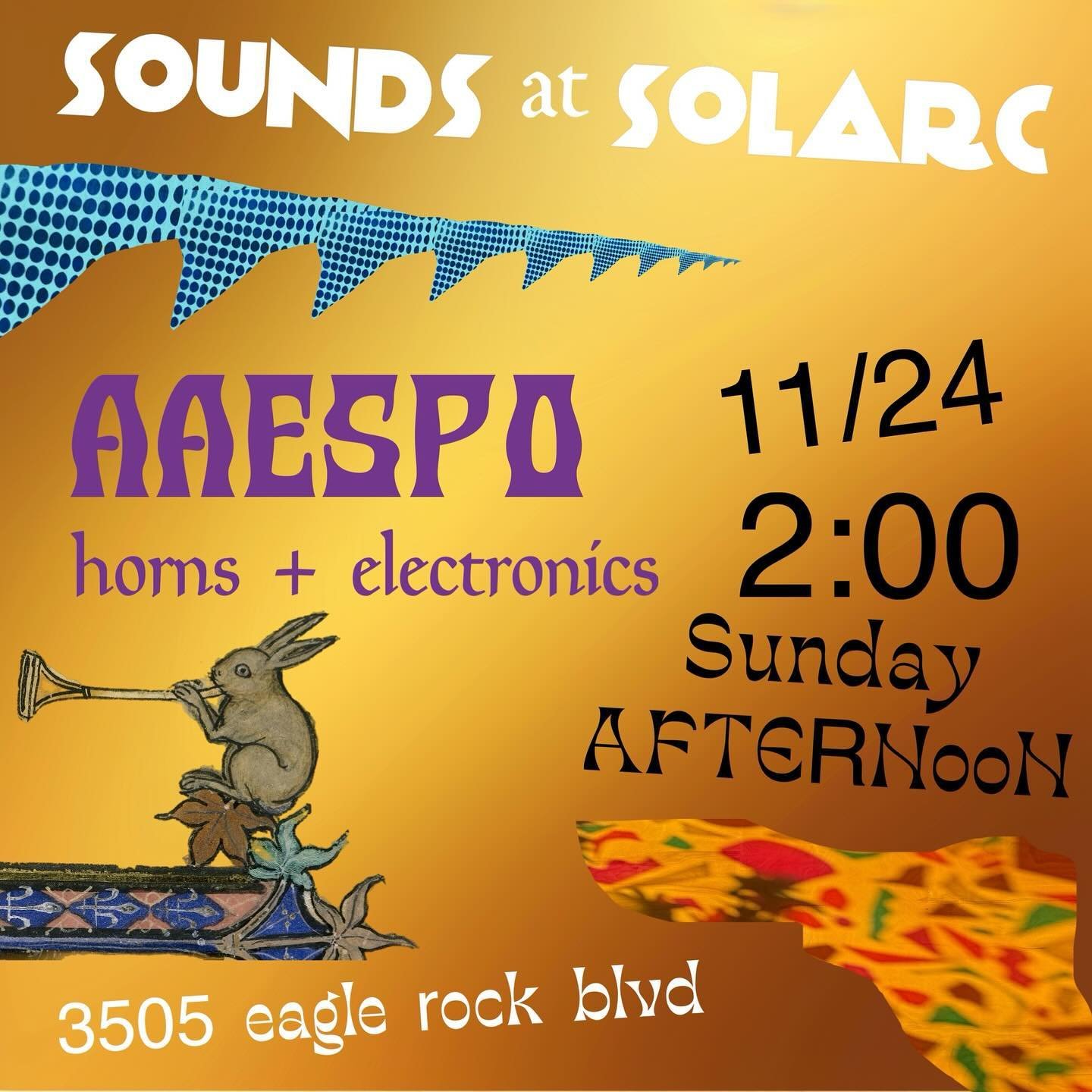 this Sunday the return of @aaespo For some mellow afternoon jams ~ !