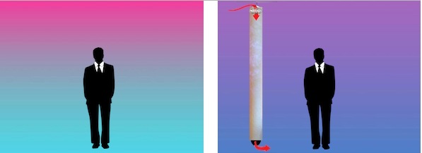 On the left, s tratification/poor air mixing with cold air at the floor and hot air at the ceiling. On the right, air is more evenly distributed using a Hot-Tube. 