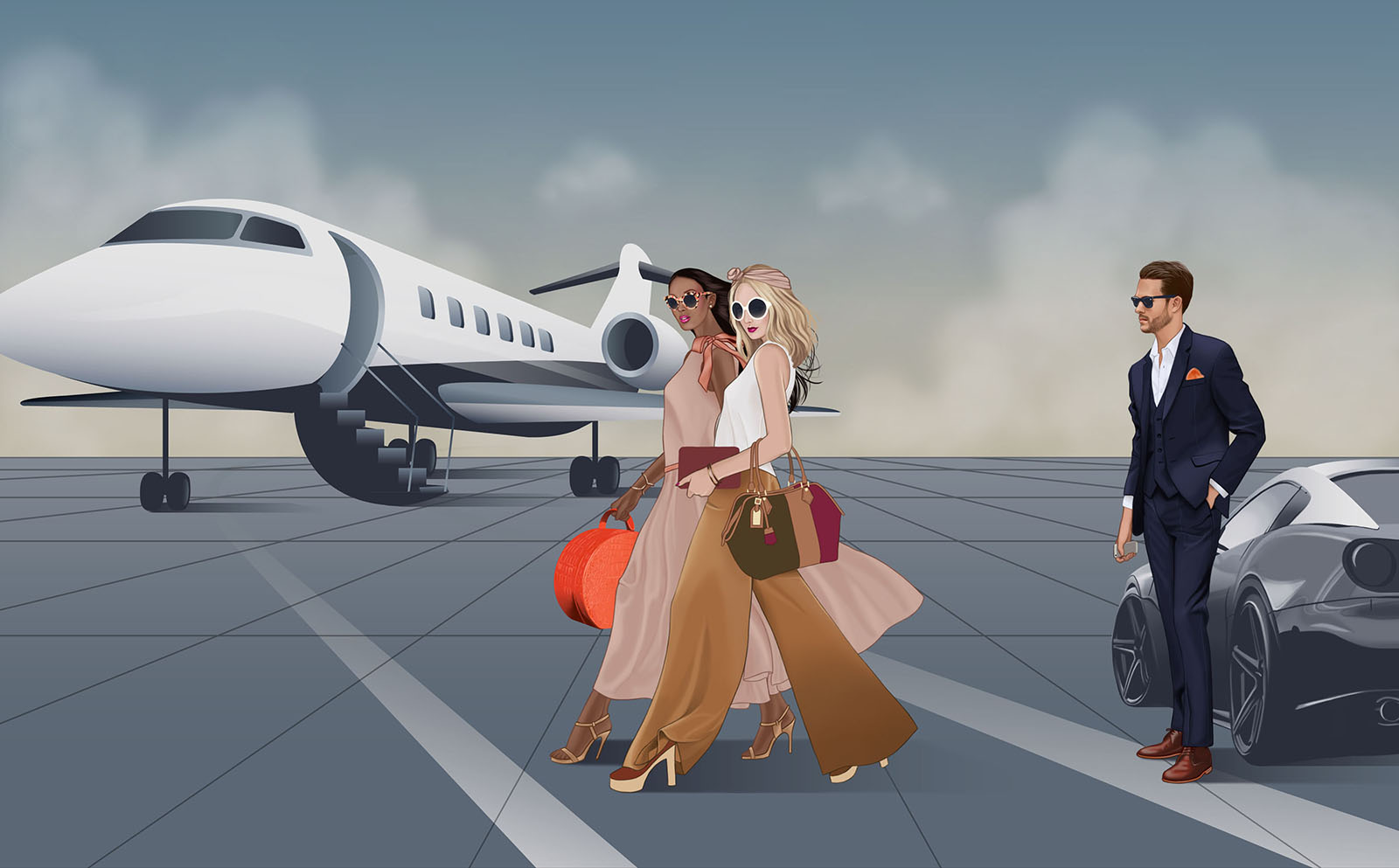 Concept art for an editorial on upscale travel.