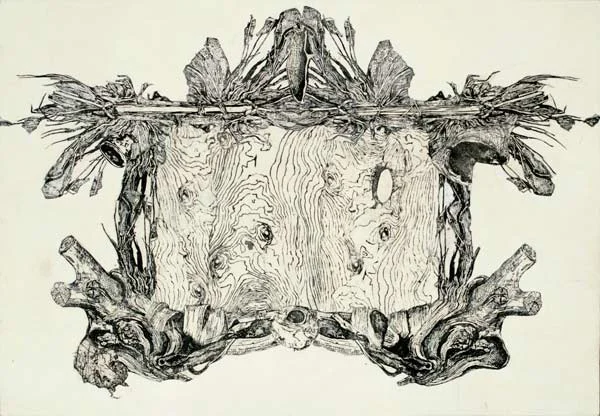 Untitled woodblock prints on kozo paper on wood panel 26" x 37" 2006