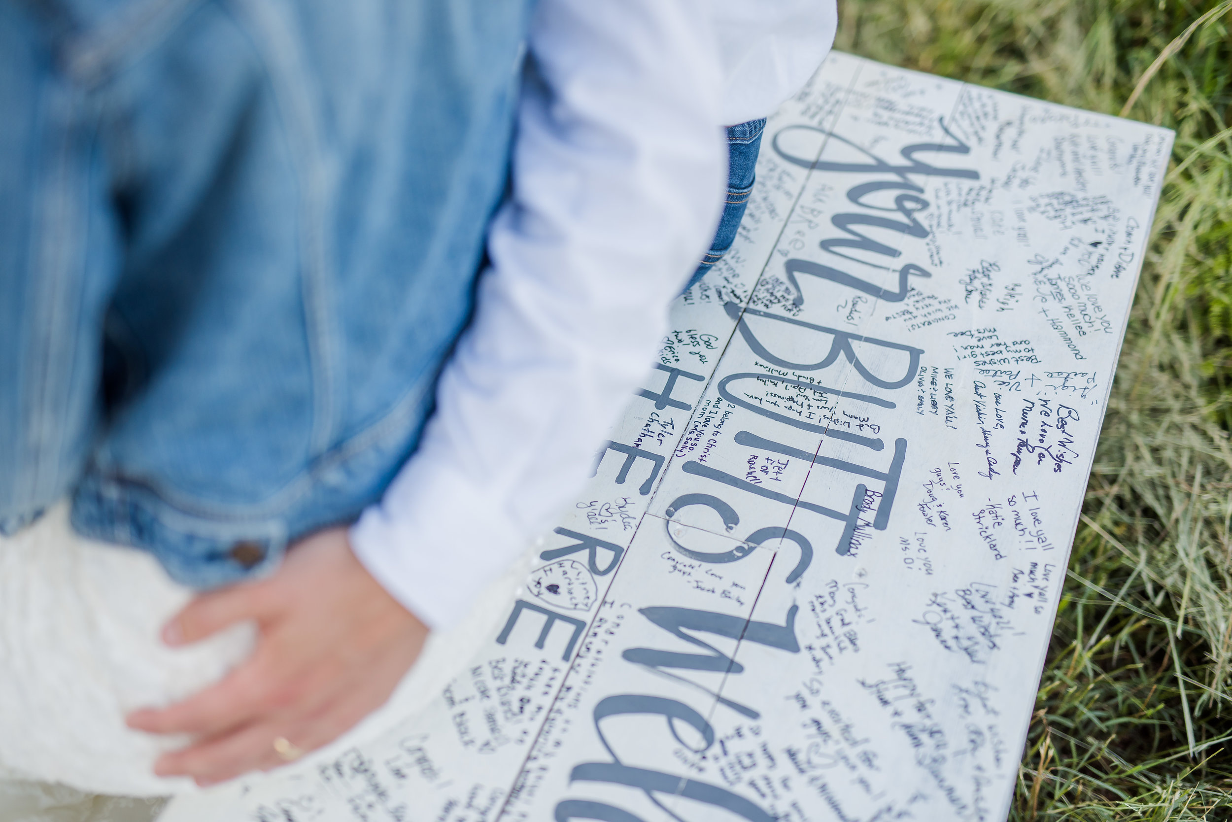  Chris made this bench for their wedding as their guest book! So cute! 