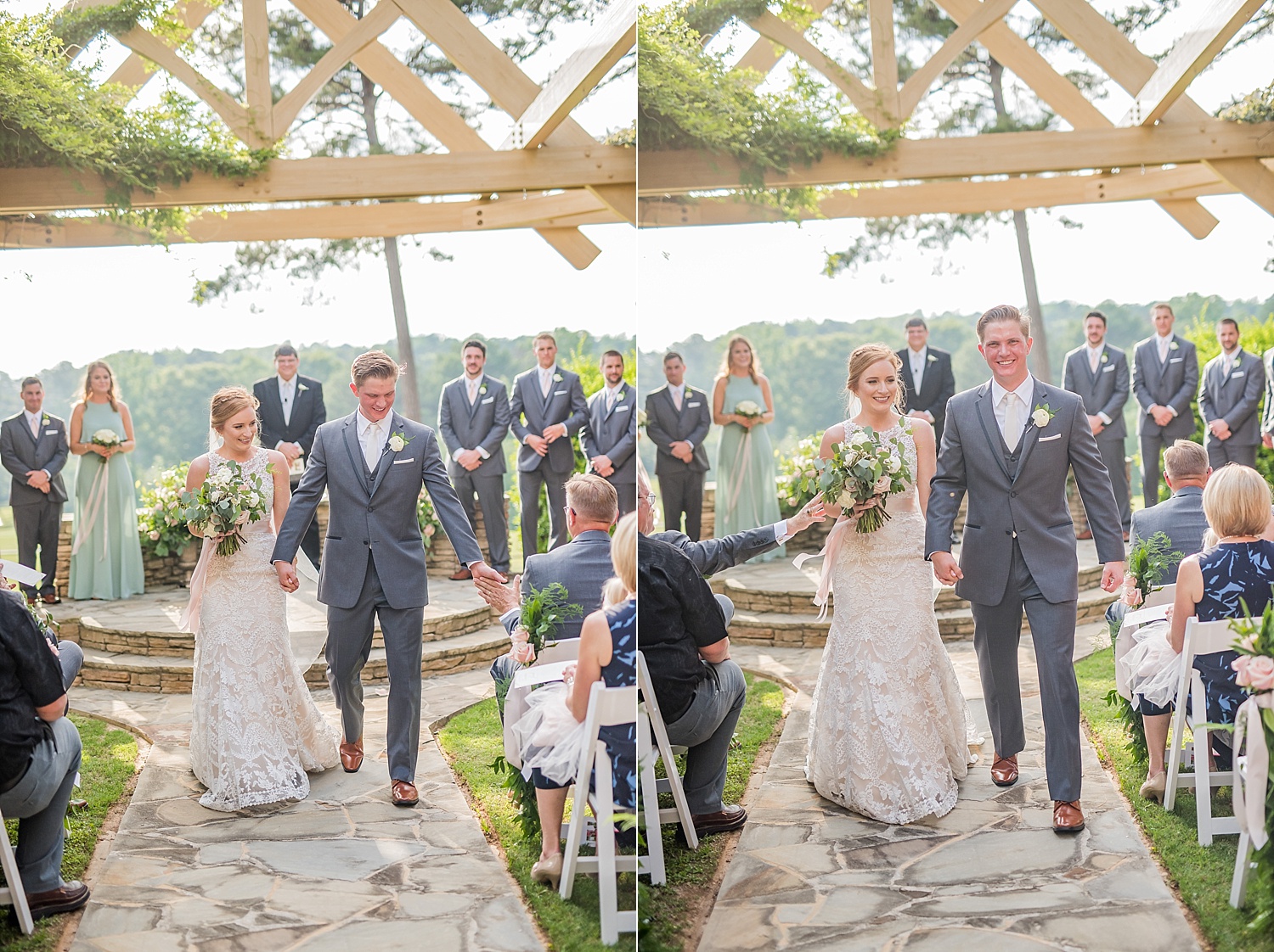  Sweet sweet moment to capture as the newlyweds took their first steps down the aisle as one, and each of their Fathers reached out to touch them as they passed. 