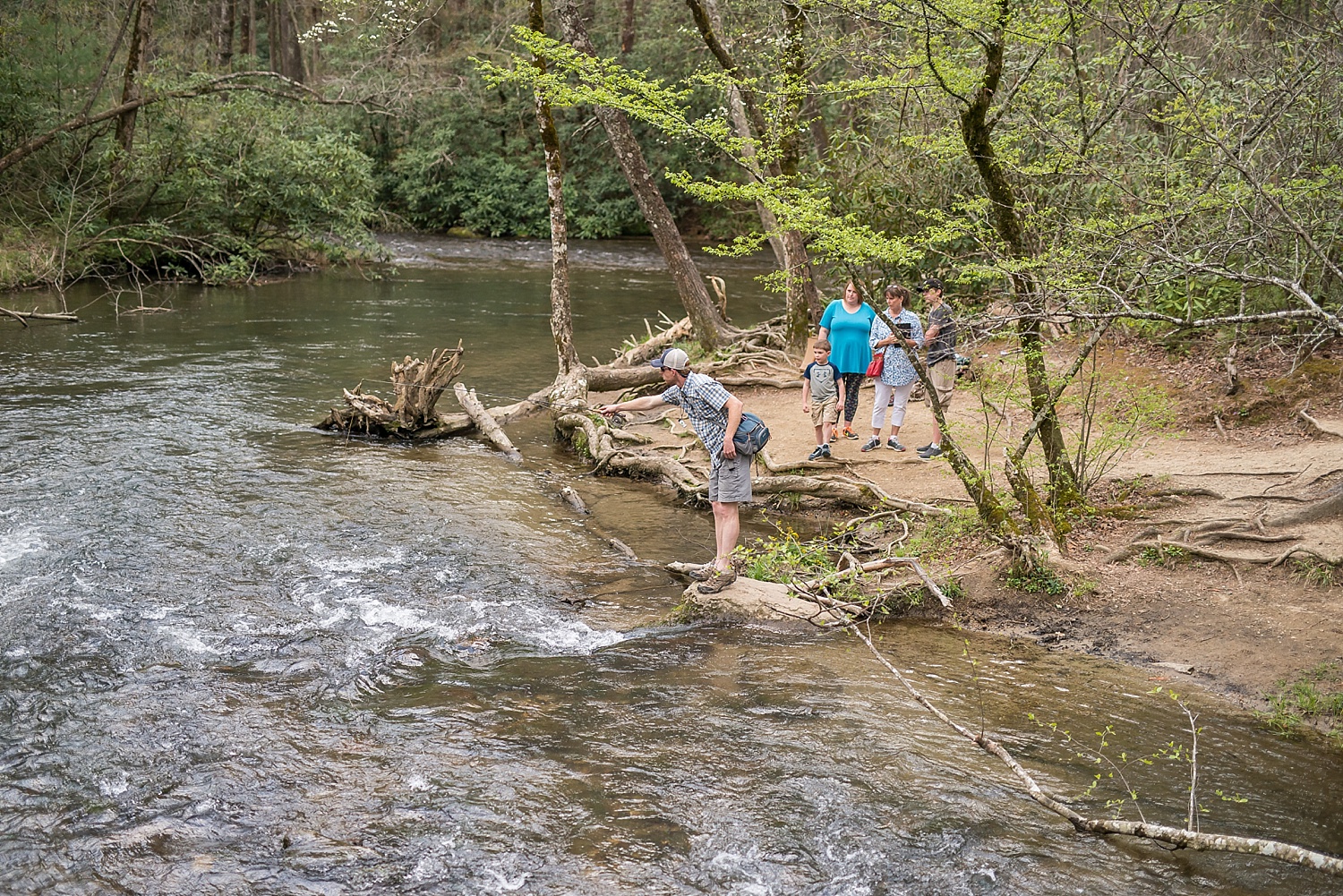  This was also still in Cade's Cove and we really wanted a shot with a fish. We put Charlie on the task of catching that fish and he gladly accepted to do so. Another fun fact: Charlie loves to fly fish. I loved watching the small crowd gather to wat