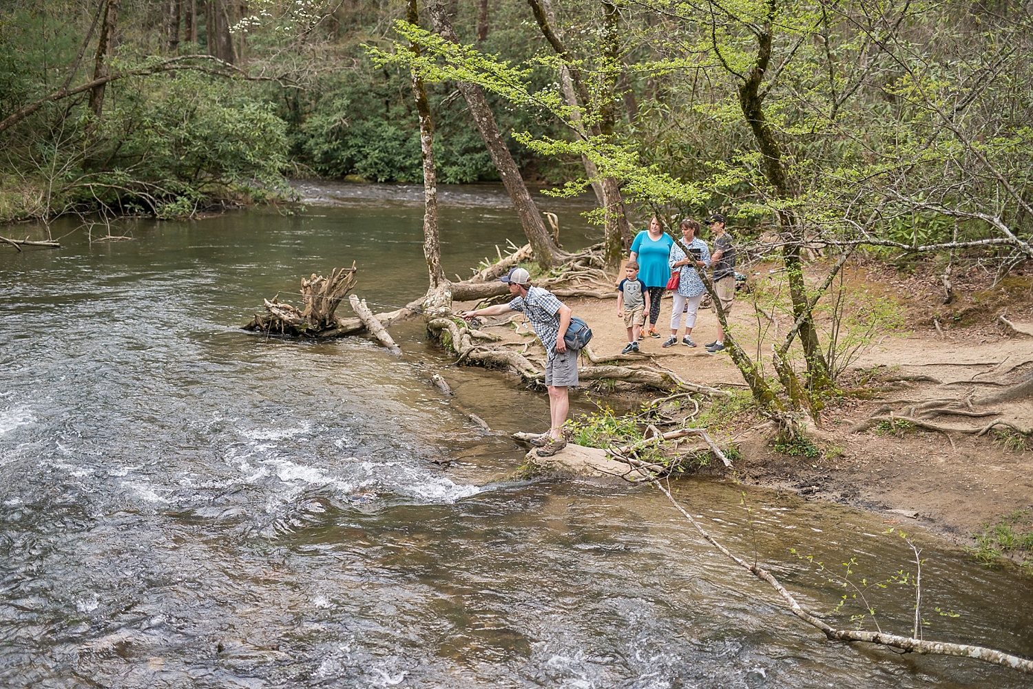 This was also still in Cade's Cove and we really wanted a shot with a fish. We put Charlie on the task of catching that fish and he gladly accepted to do so. Another fun fact: Charlie loves to fly fish. I loved watching the small crowd gather to watch him catch a fish.