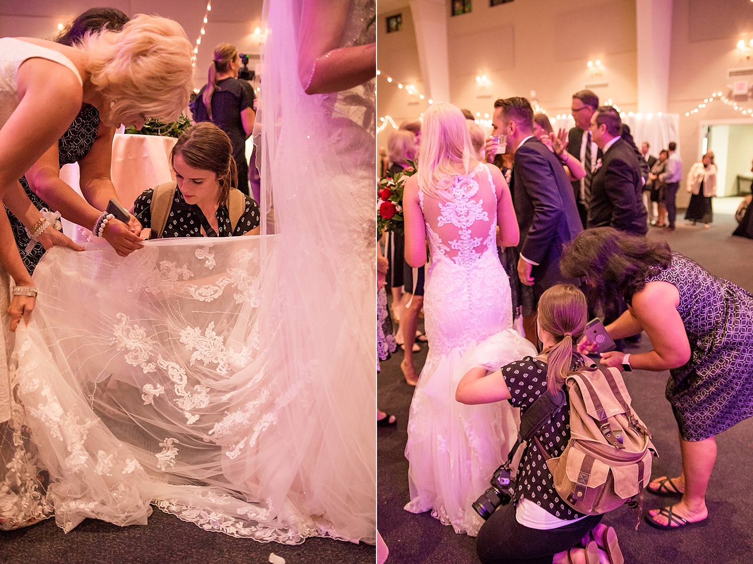  As a wedding photographer, it's also very helpful to know how to bustle a dress. I'm still trying my best to improve on this talent but I lend a hand when I can! 
