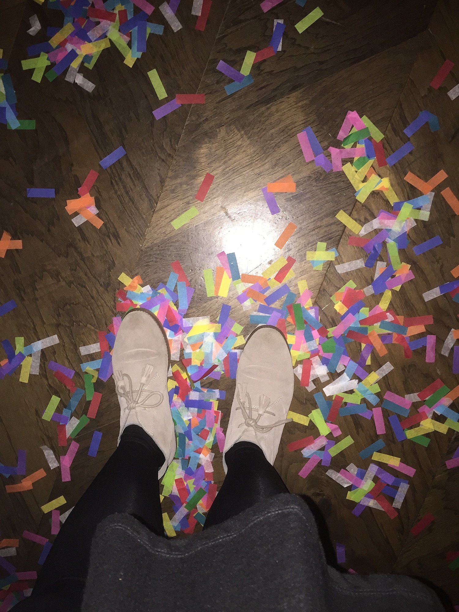 We did an awesome wedding on New Years Eve and the couple had everyone shoot confetti at midnight. It made for an incredible shot, and a very colorful floor afterwards.