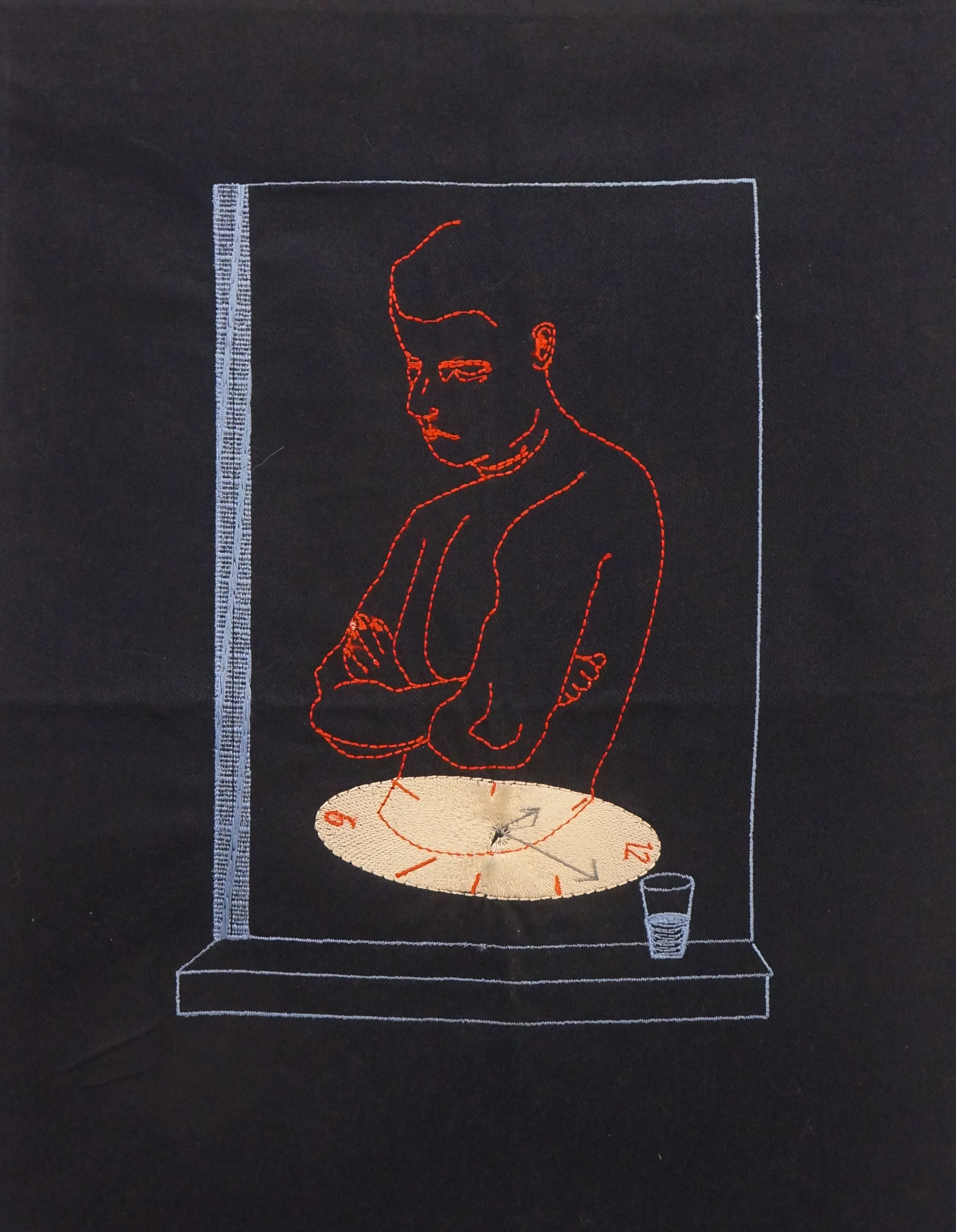 17.5 x 12.5 in embroidery on fabric