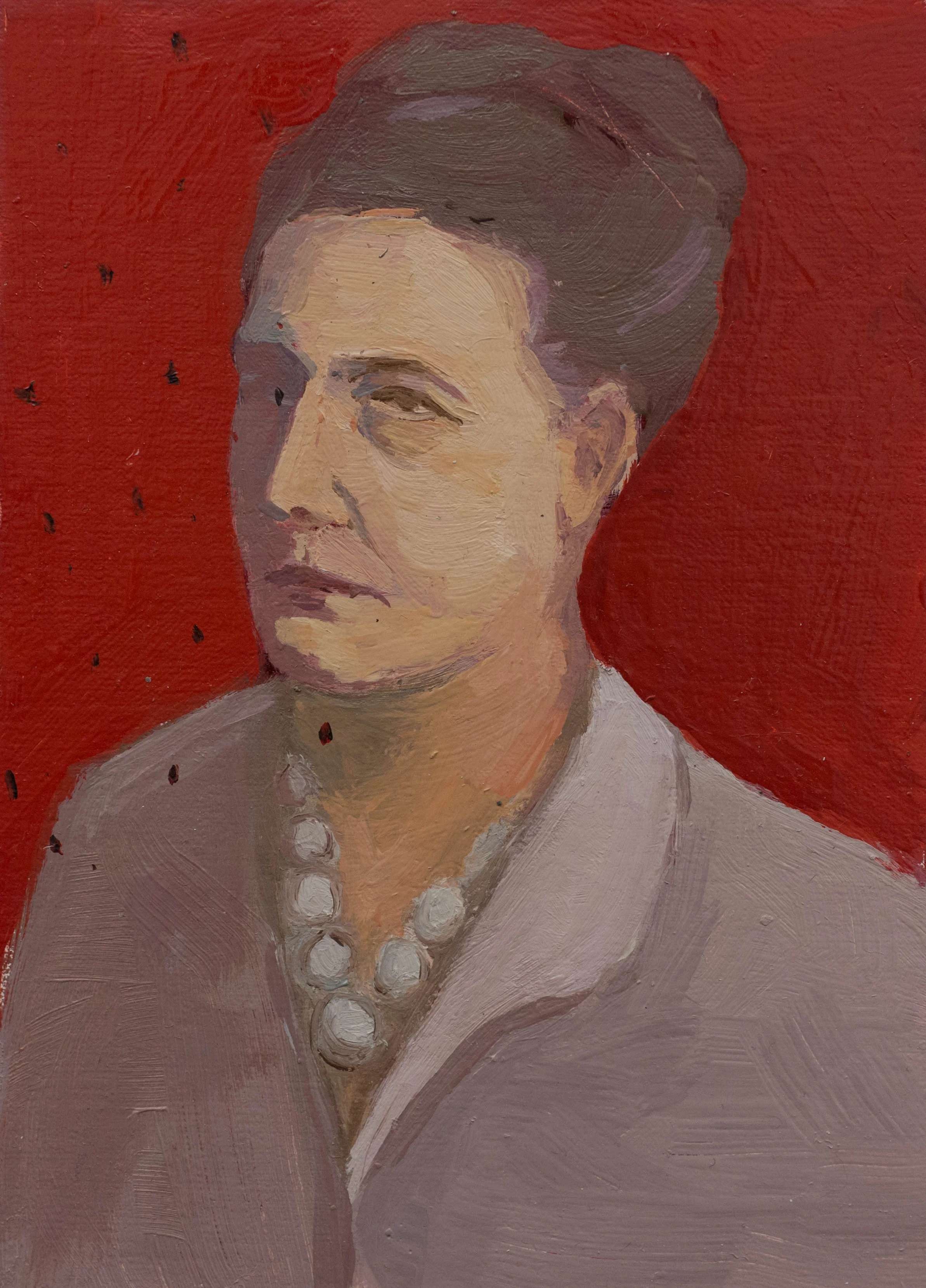 Portrait of Simon De Beauvoir 5 x 7 in oil on panel