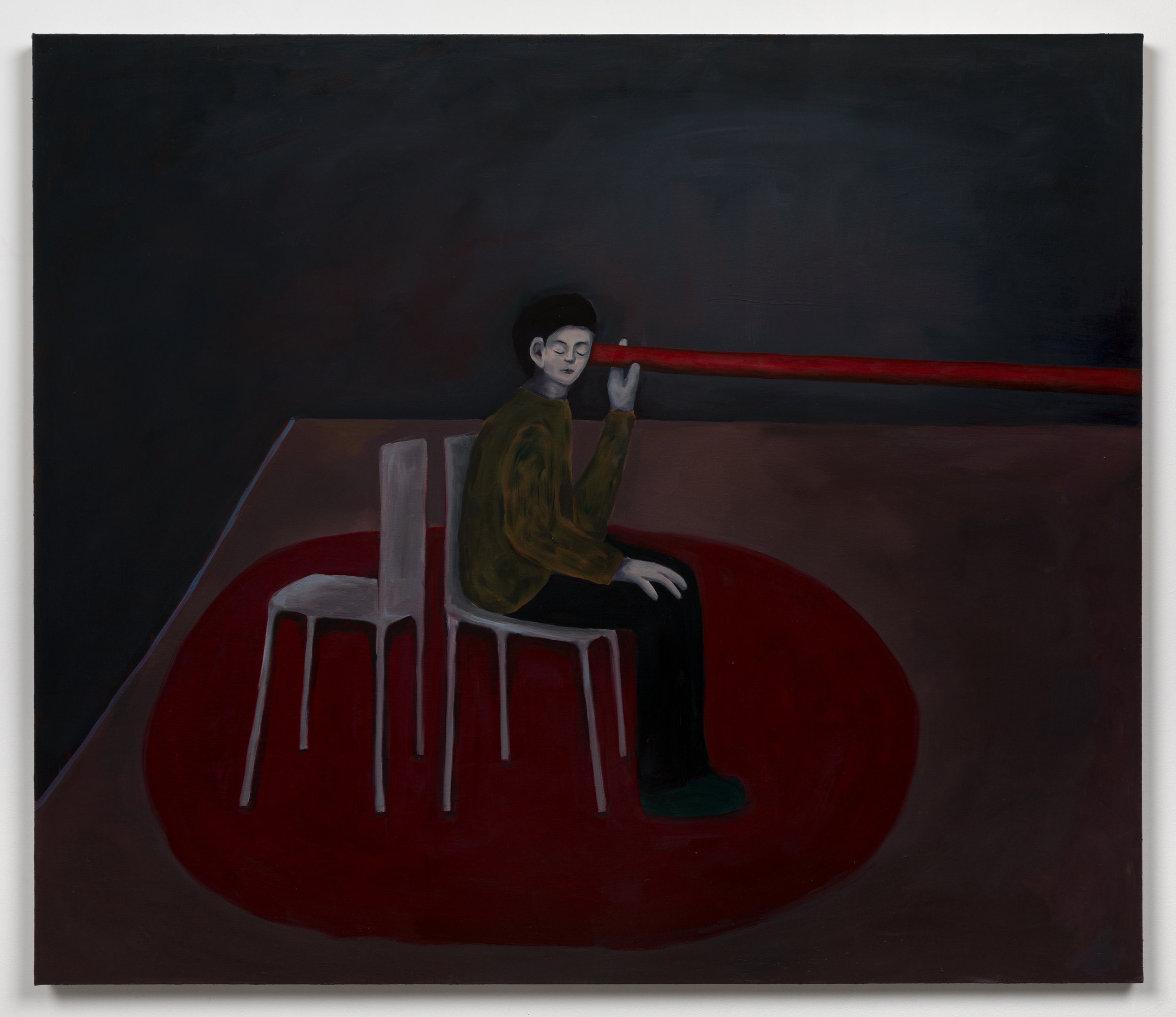 Eavesdropper oil on linen 60 x 70 inches 2023