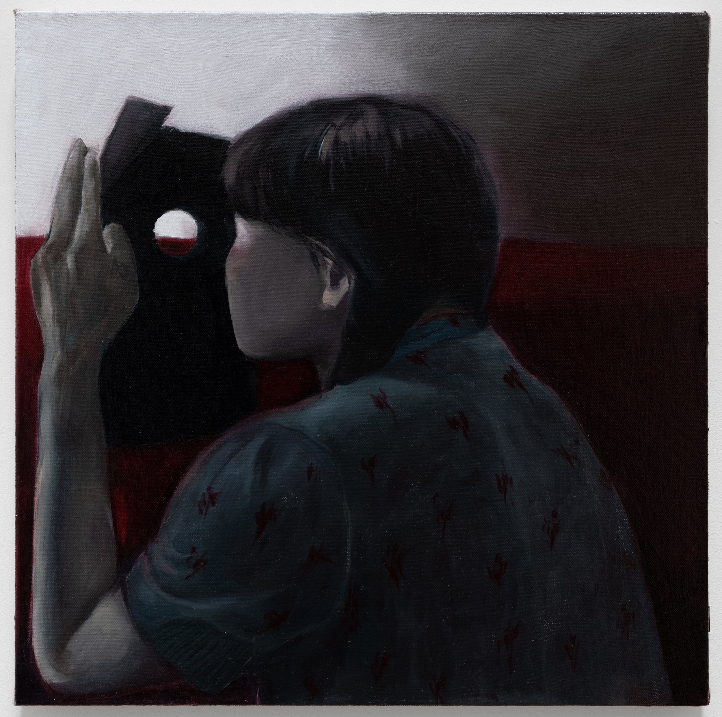 Peephole oil on linen 19 x 19 inches 2023
