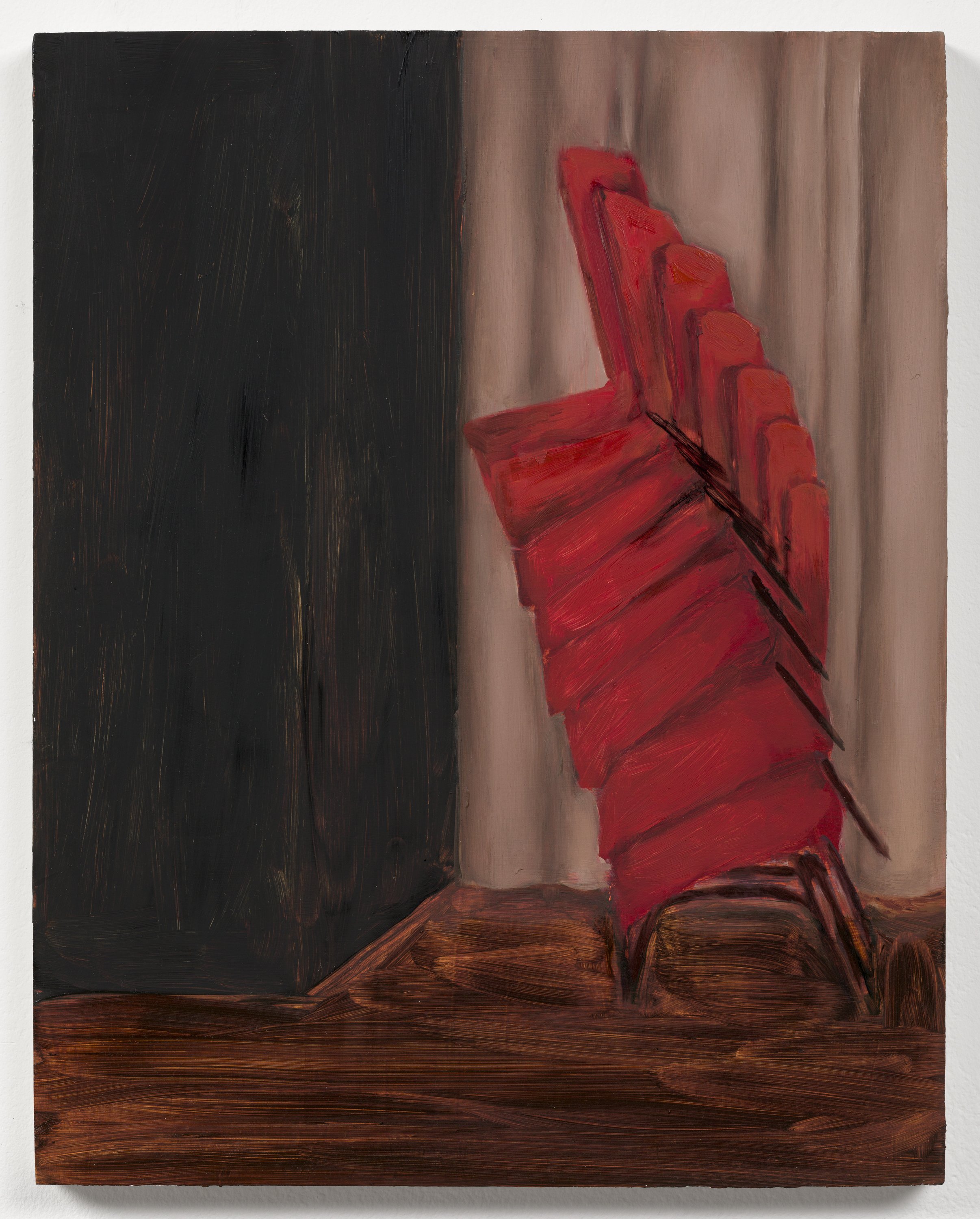 Ras-le-bol(red chairs) 11x14 inches oil on panel 2023