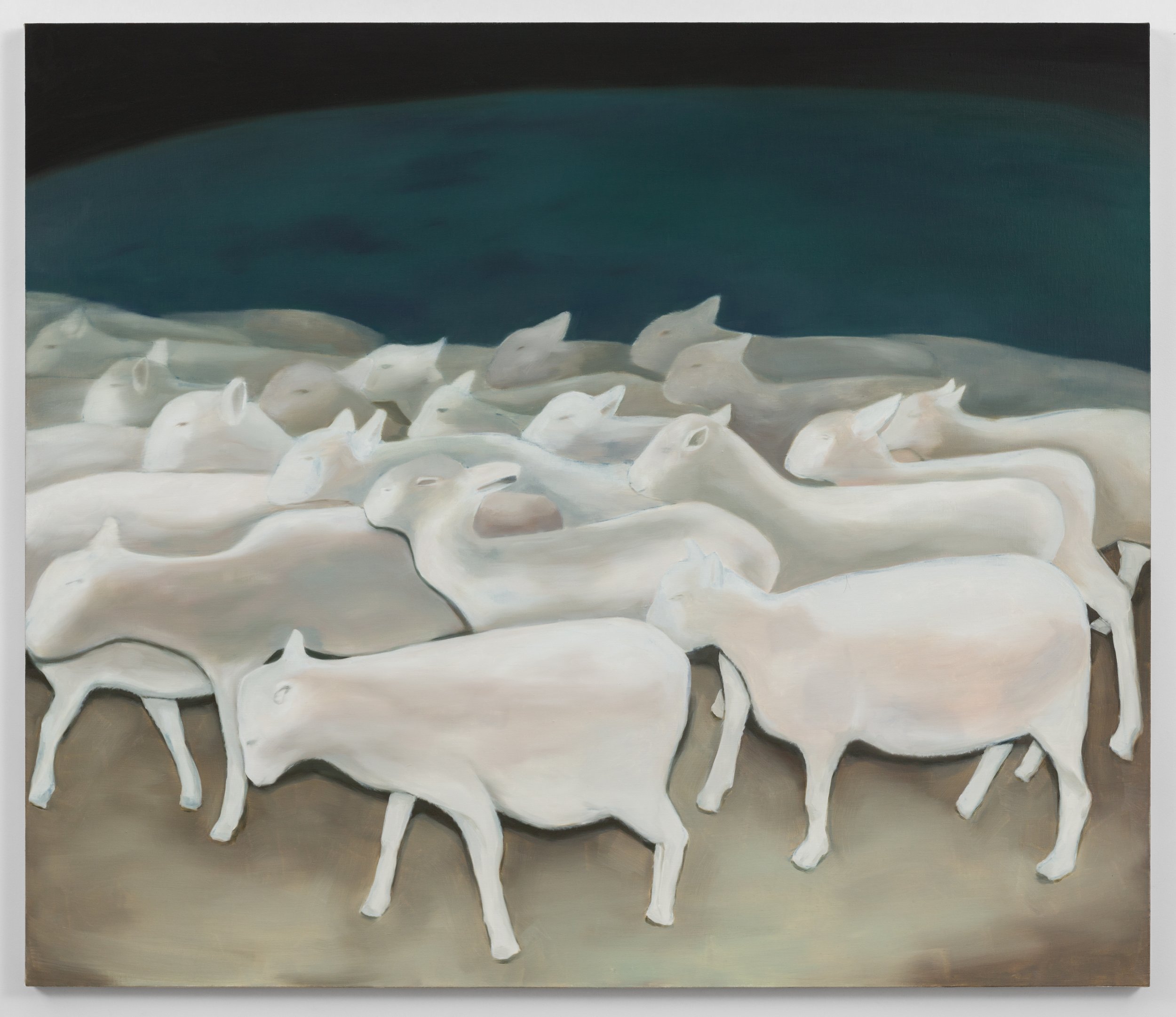 Herd mentality-Flock 60 x 70 inches oil on linen 2023