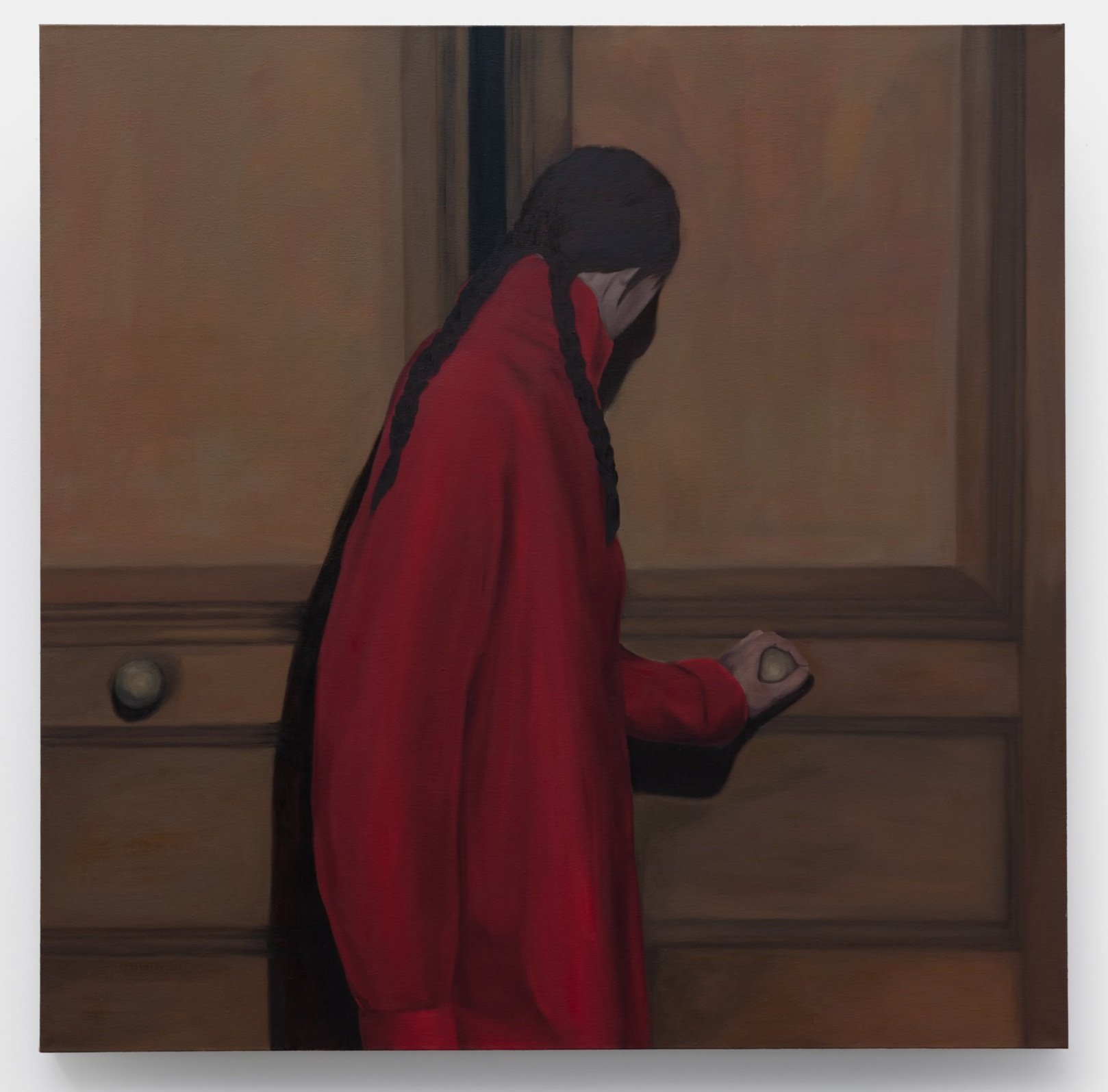 Enticement-door oil on linen 55 x 55 inches 2023