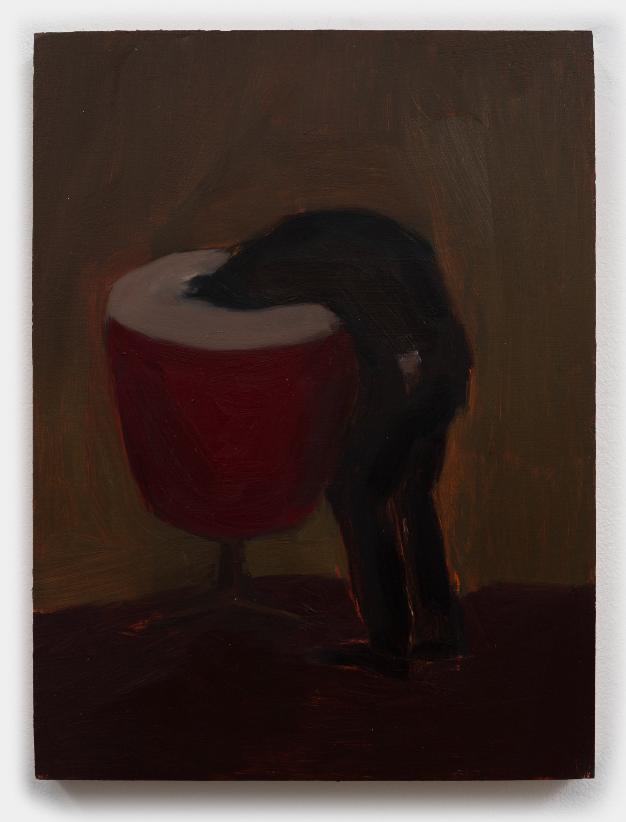 Undercover-drum oil on panel 9inches x 12inches 2023