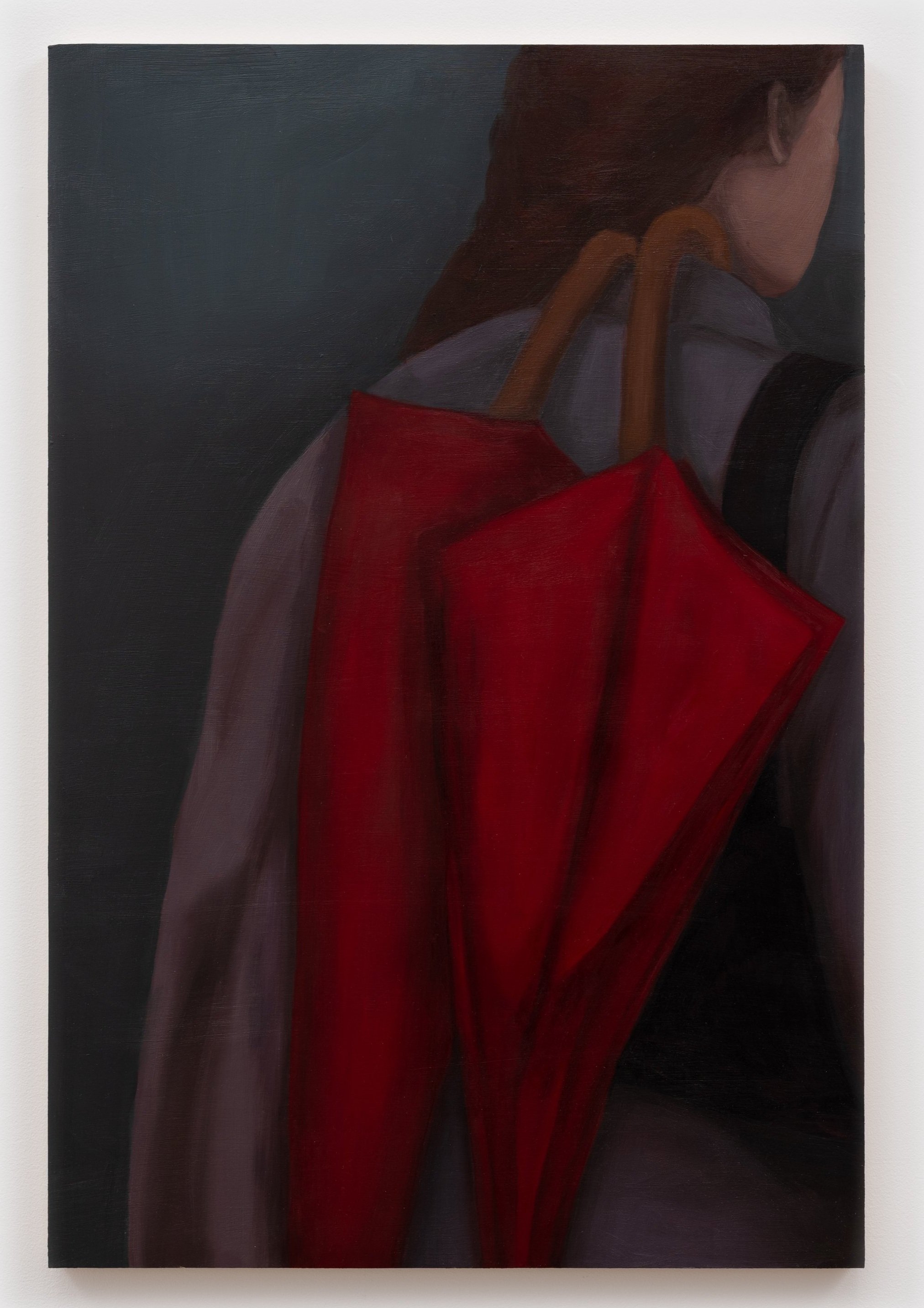 Umbrella carrier oil on panel 24 inches x 36 inches 2024