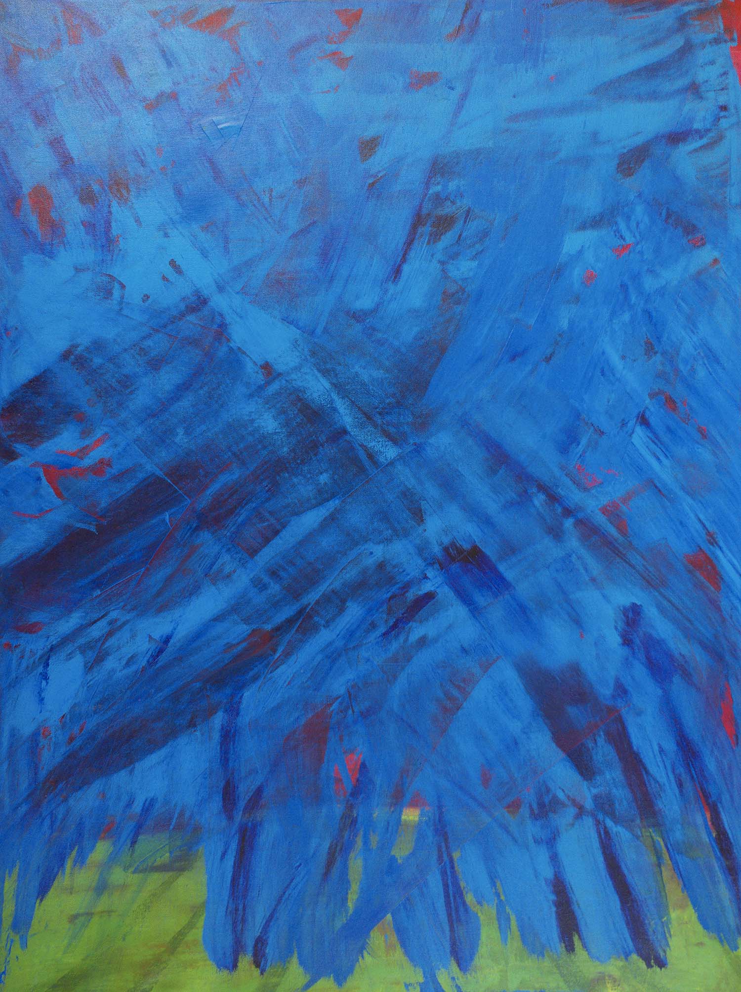 Blue on Green with a Splash of Red