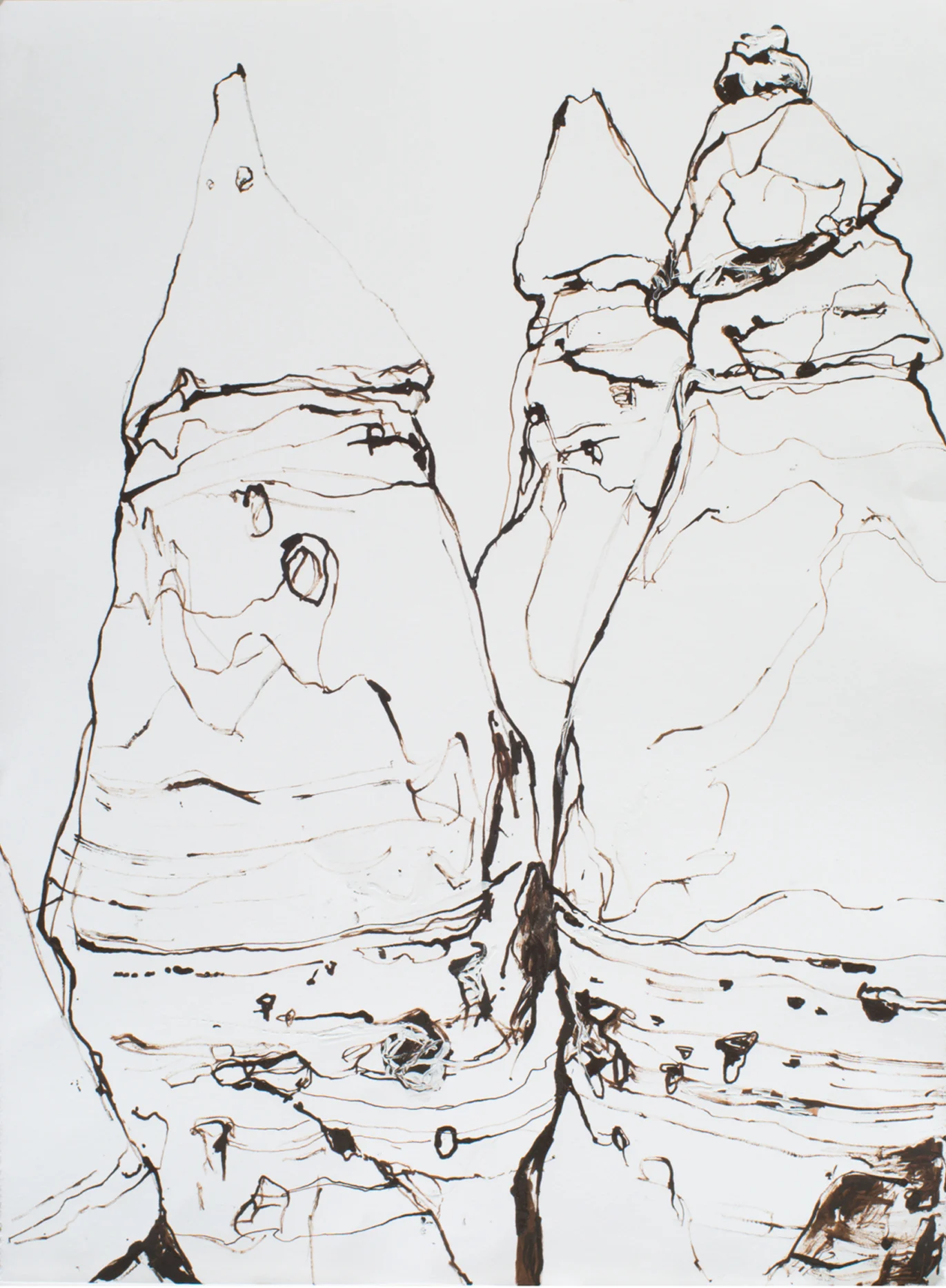 "NM-22- Tent Rocks" 30" x 22" Ink on Paper 