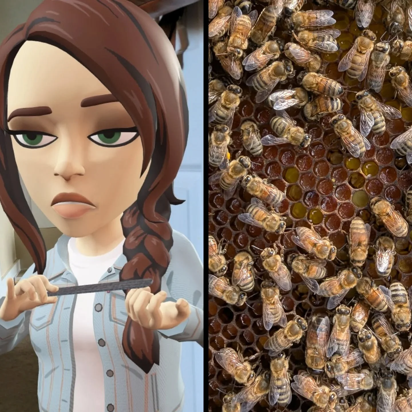 🐝 Day 18: weird interaction with a non-beek.

I have chronic RBF and my avatar captures my face perfectly when I get some of these questions or comments. 

Most recently I was chastised from a non-beek when I shared I only get into my hives once eve