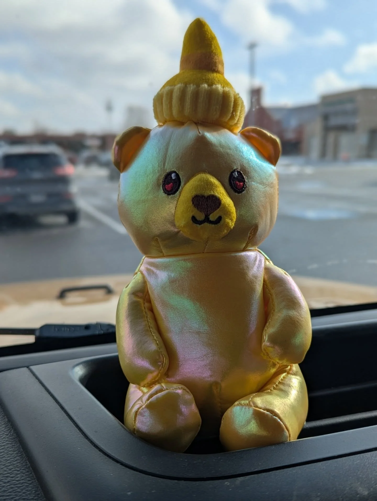 Oh my goodness. Was in the grocery store for storm prep and something caught my eye. This honey bear plush was sitting with a bunch of valentine gifts. I said you are essential for storm prep! In the cart he went. 🤣🤣🤣 🍯🐻