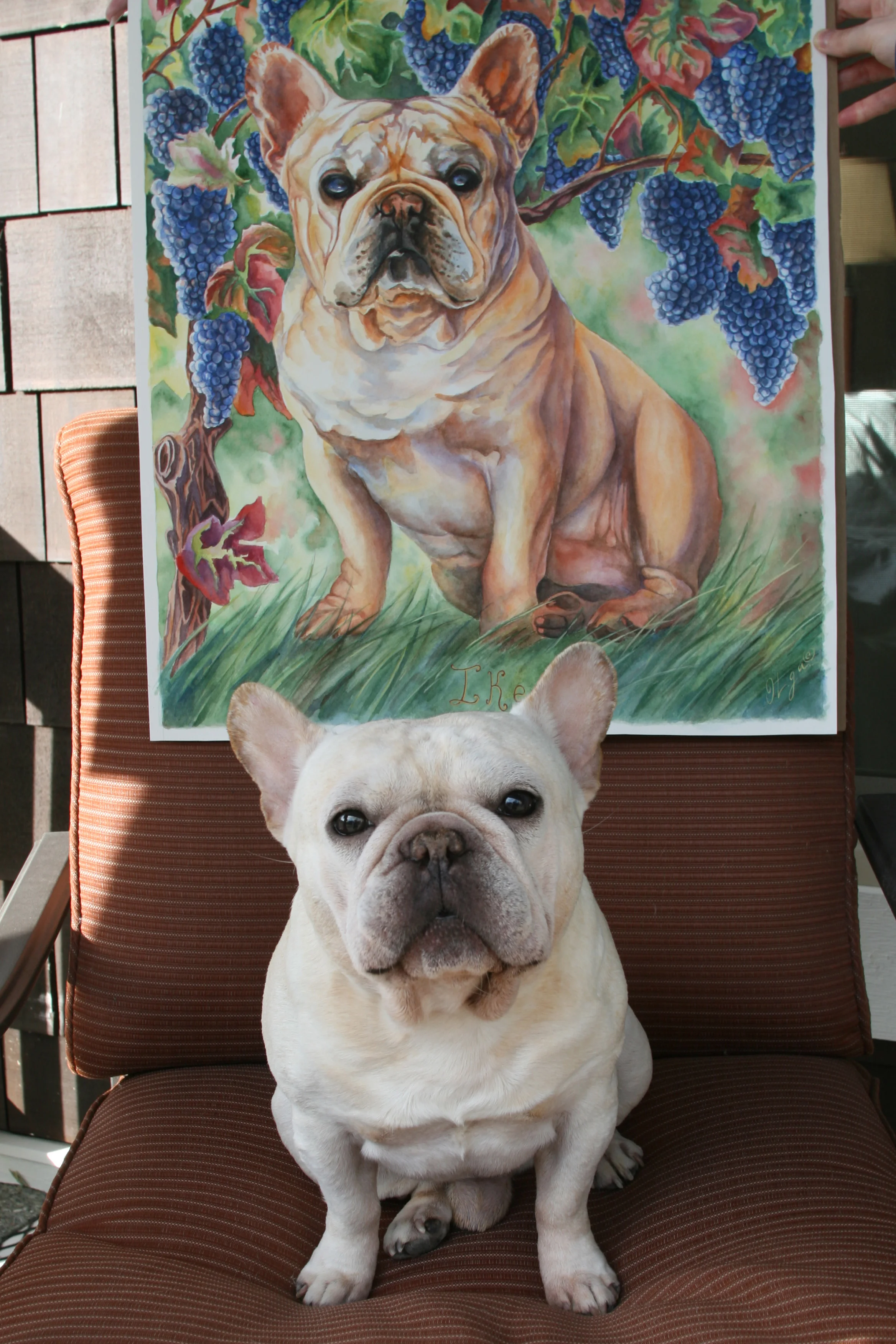 Ike posing next to his portrait February 2016