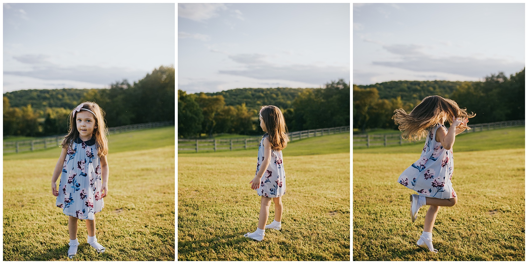 Little girl dancing at a Farm in Fairfield County, Ct Kendra Conroy Photography