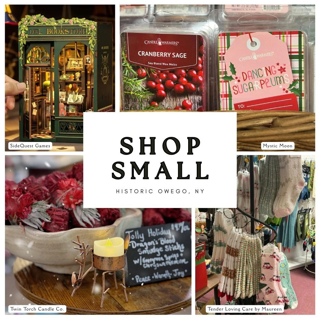 ✨ Stroll through @historicowegomarketplace to find one-of-a-kind gifts, warm drinks, and holiday magic around every corner this Black Friday. 

Make today joyful, local, and shop small, shop Historic Owego!

#historicowegomarketplace #owegony #christ