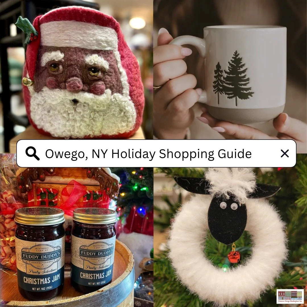 🎄 Your ultimate Owego holiday gift guide is here! From cozy boutiques to creative studios, we&rsquo;ve rounded up the best local spots to make your holidays magical. ✨
Check the full guide: 🔗Link in bio!

#owegony #historicowegomarketplace