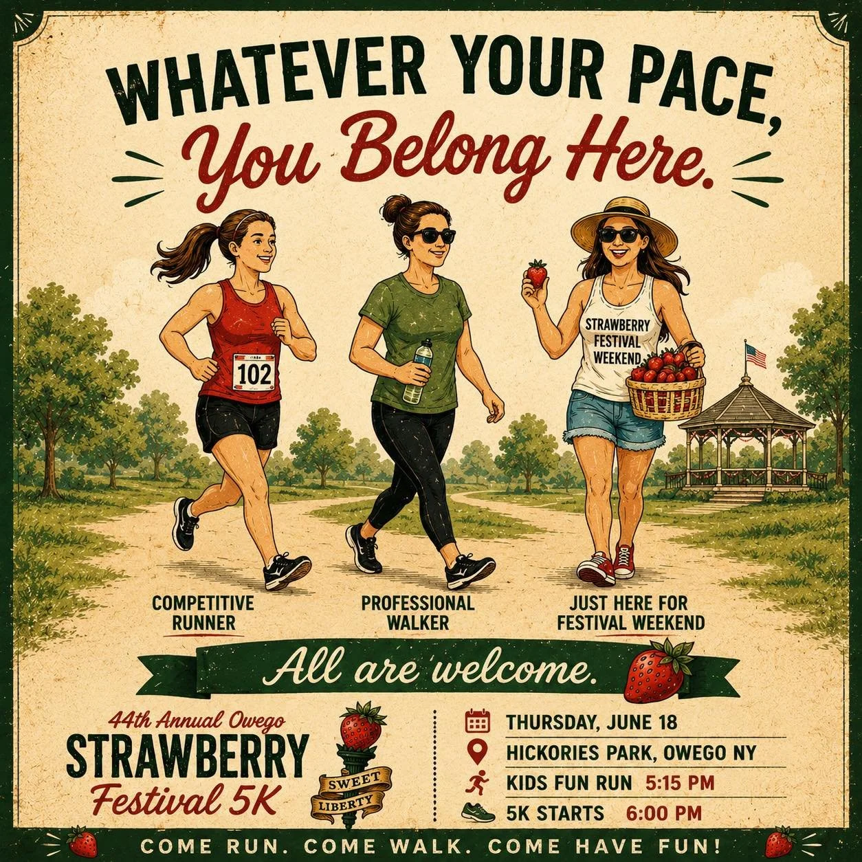 Let&rsquo;s be honest&hellip;

How many of us are runners and how many of us are simply enthusiastic walkers with good intentions? 🙋&zwj;♀️

The great news? Nobody cares how fast you finish.

Come run.
Come walk.
Come power-strut like you&rsquo;re l