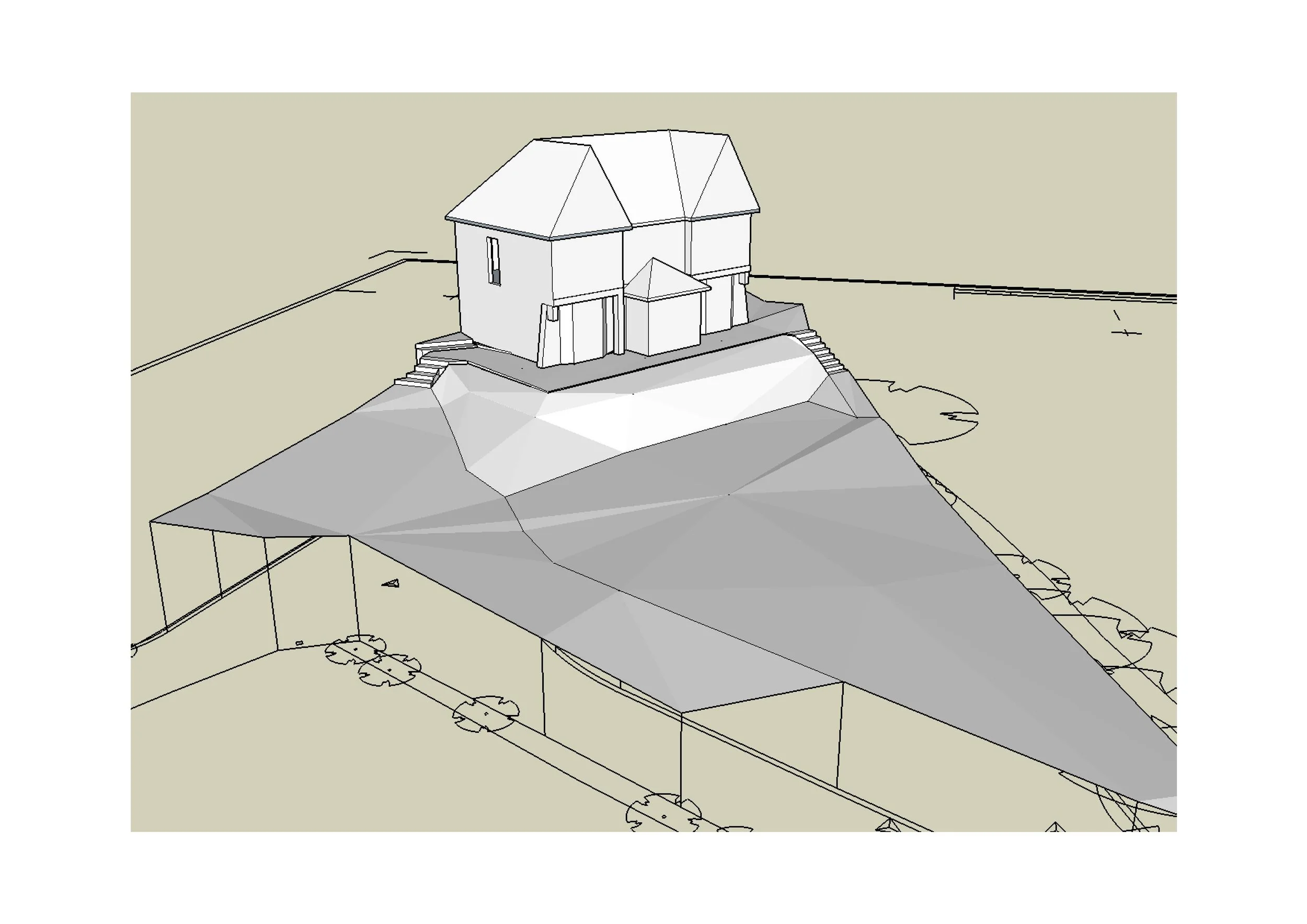 TOPOGRAPHICAL SITE WITH HOUSE - AS EXISTING