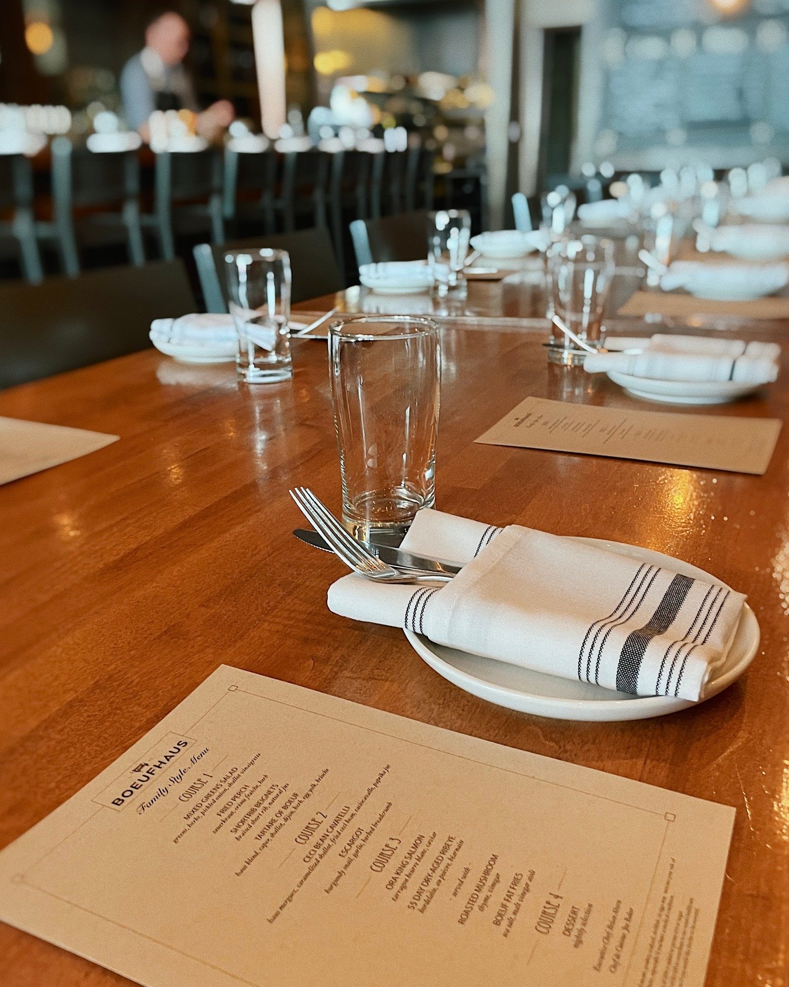 Did you know Boeufhaus can accommodate large groups and private parties? Any reservation larger than six people is given our Family Style Chef's Tasting Menu. These family style meals and private events do need to be set up in advance, and we are hap