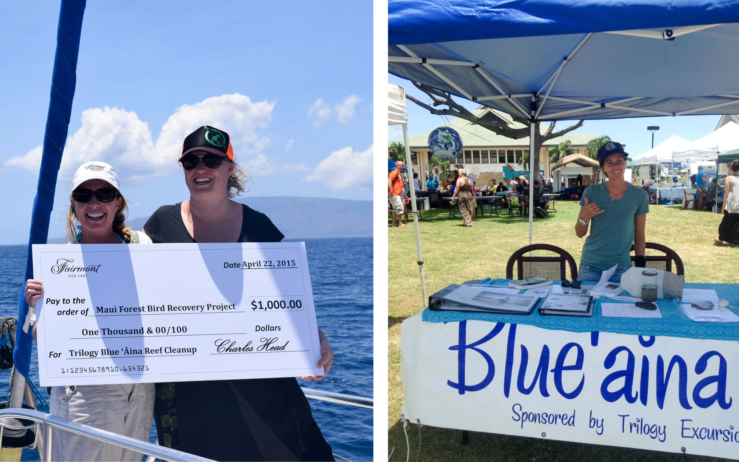 Blue‘Aina teams up with the Fairmont Kea Lani to Raise $1000 for The Maui Forest Bird Recovery Project and Celebrate Earth Day