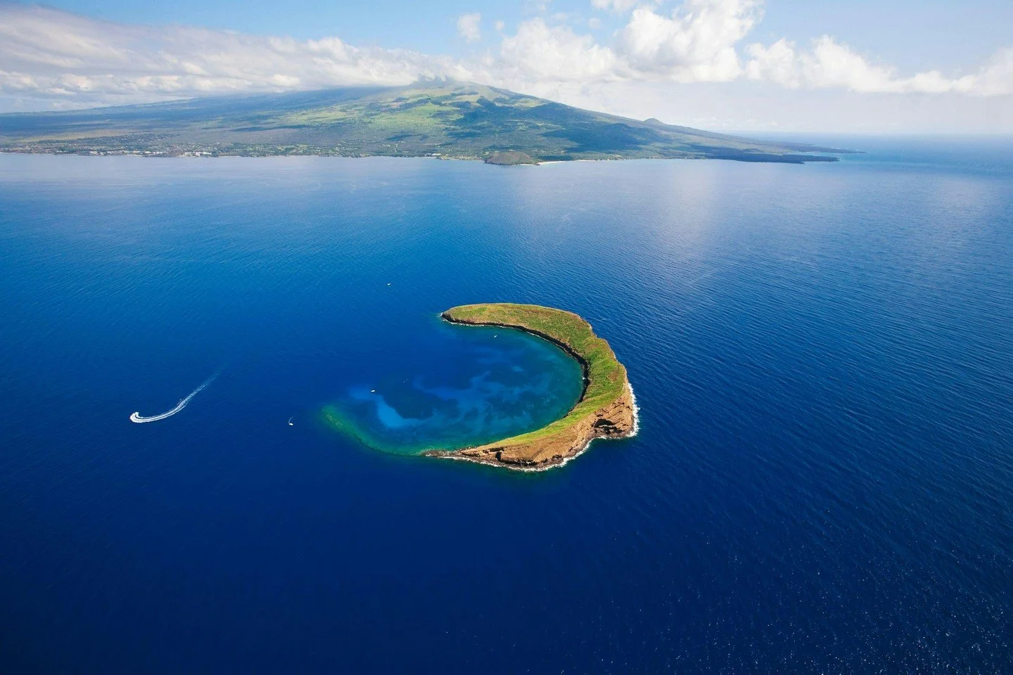 Sometimes one photo is enough. 🌊

Molokini Crater is pretty hard to beat from this angle.

Curious how it got here? Head to our Captain&rsquo;s Log to read about the formation of Molokini Crater &mdash; then come see it for yourself on our Discover 
